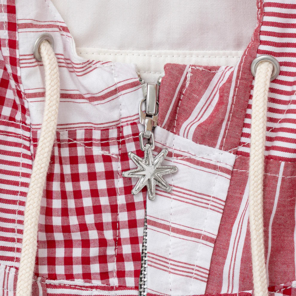 BoTT Patchwork Check Jacket - Red - Image 3