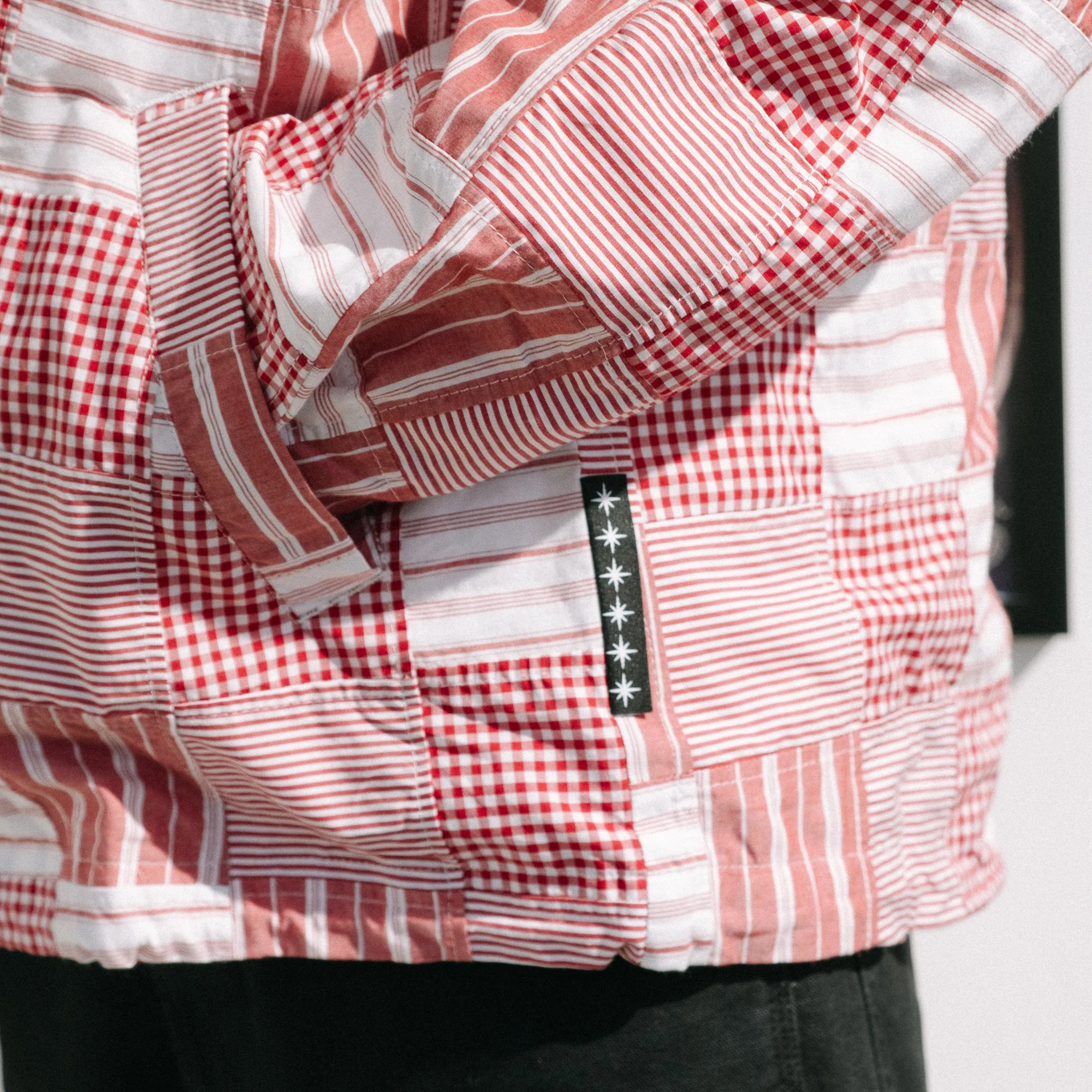 BoTT Patchwork Check Jacket - Red - Image 7