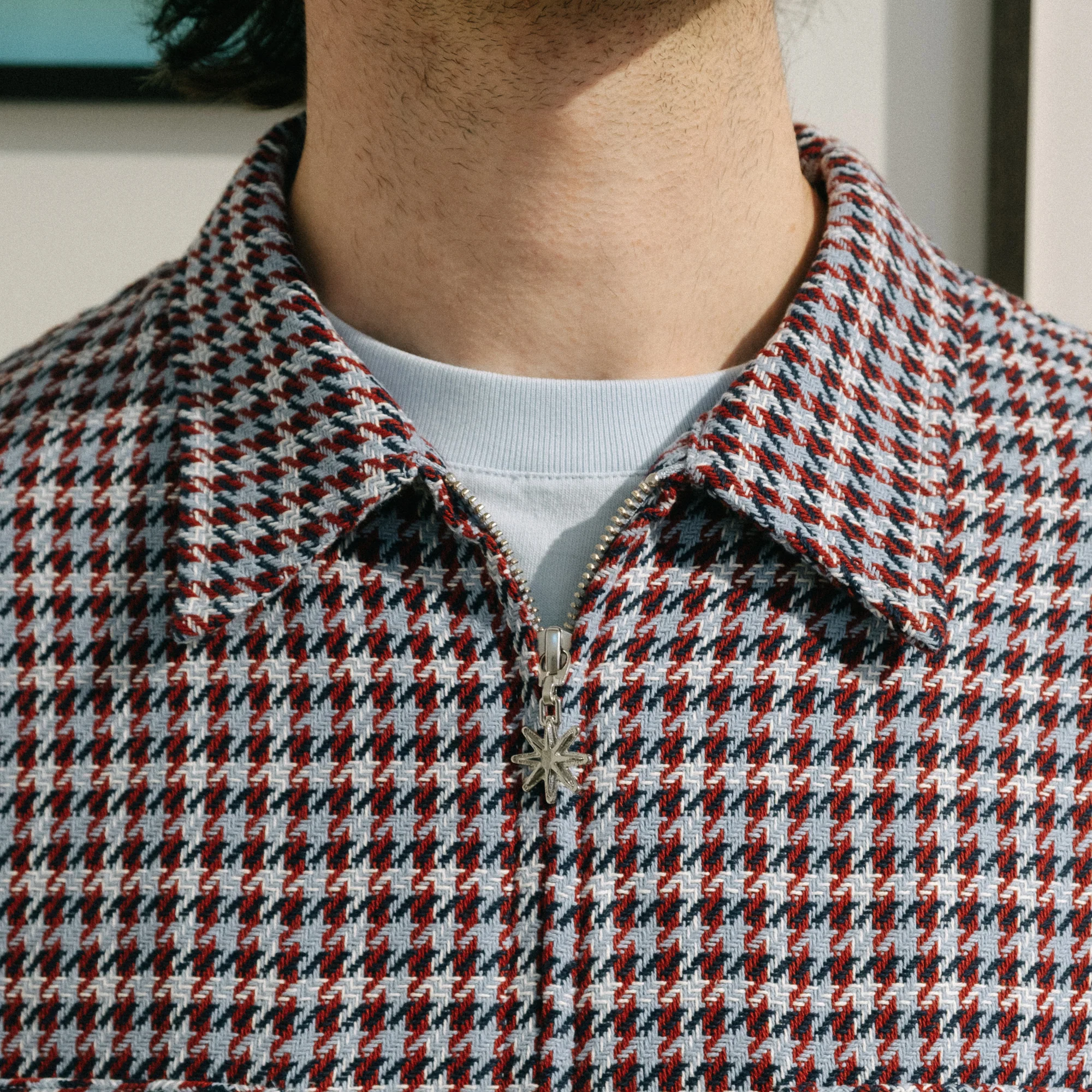 BoTT Zip-Up Flannel Shirt - Slate Blue - Image 7