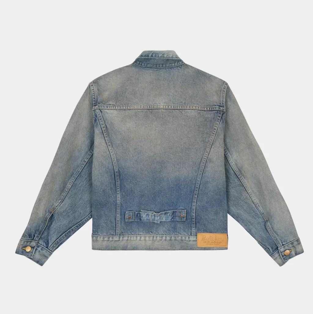 Brain Dead 14.75oz Denim Trucker Jacket - Washed Indigo - Image 2