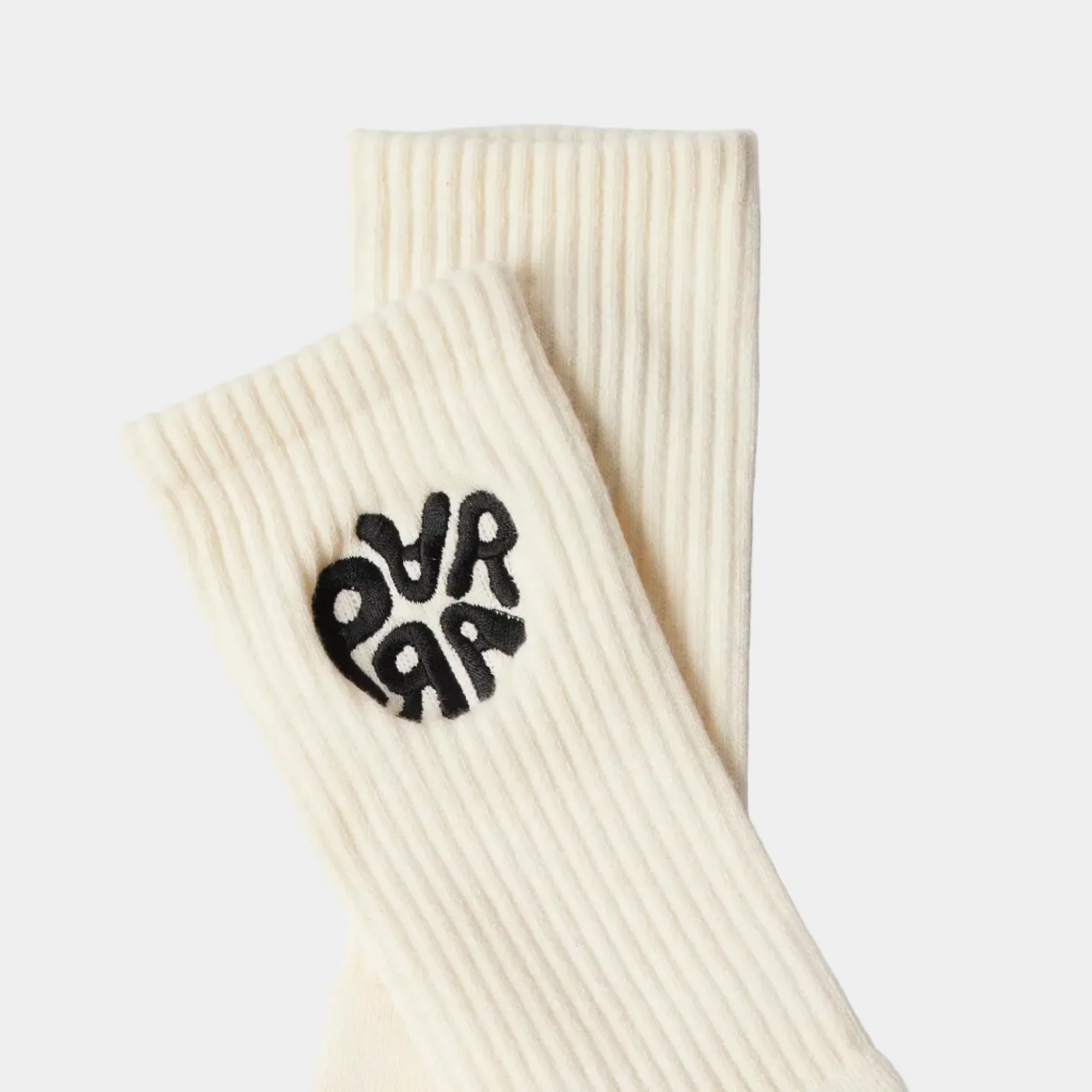 By Parra 1976 Logo Crew Socks - Off White - Image 2
