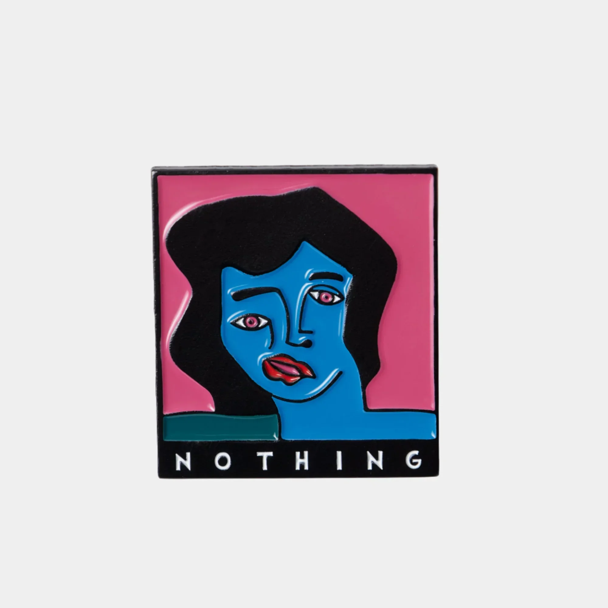 By Parra Nothing Face Enamel Pin - Pink - Image 3