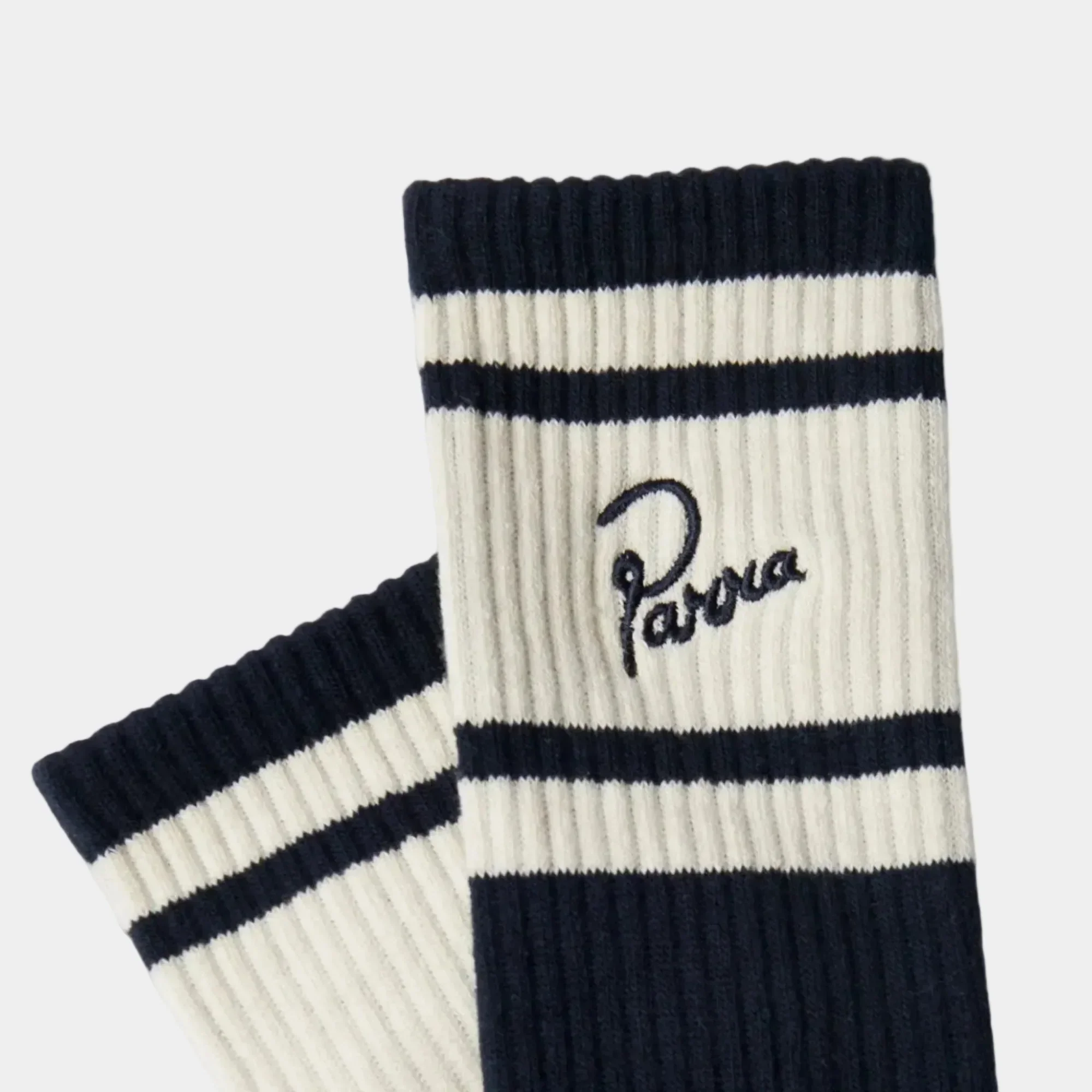 By Parra Signature Striped Crew Socks - Navy Blue - Image 2