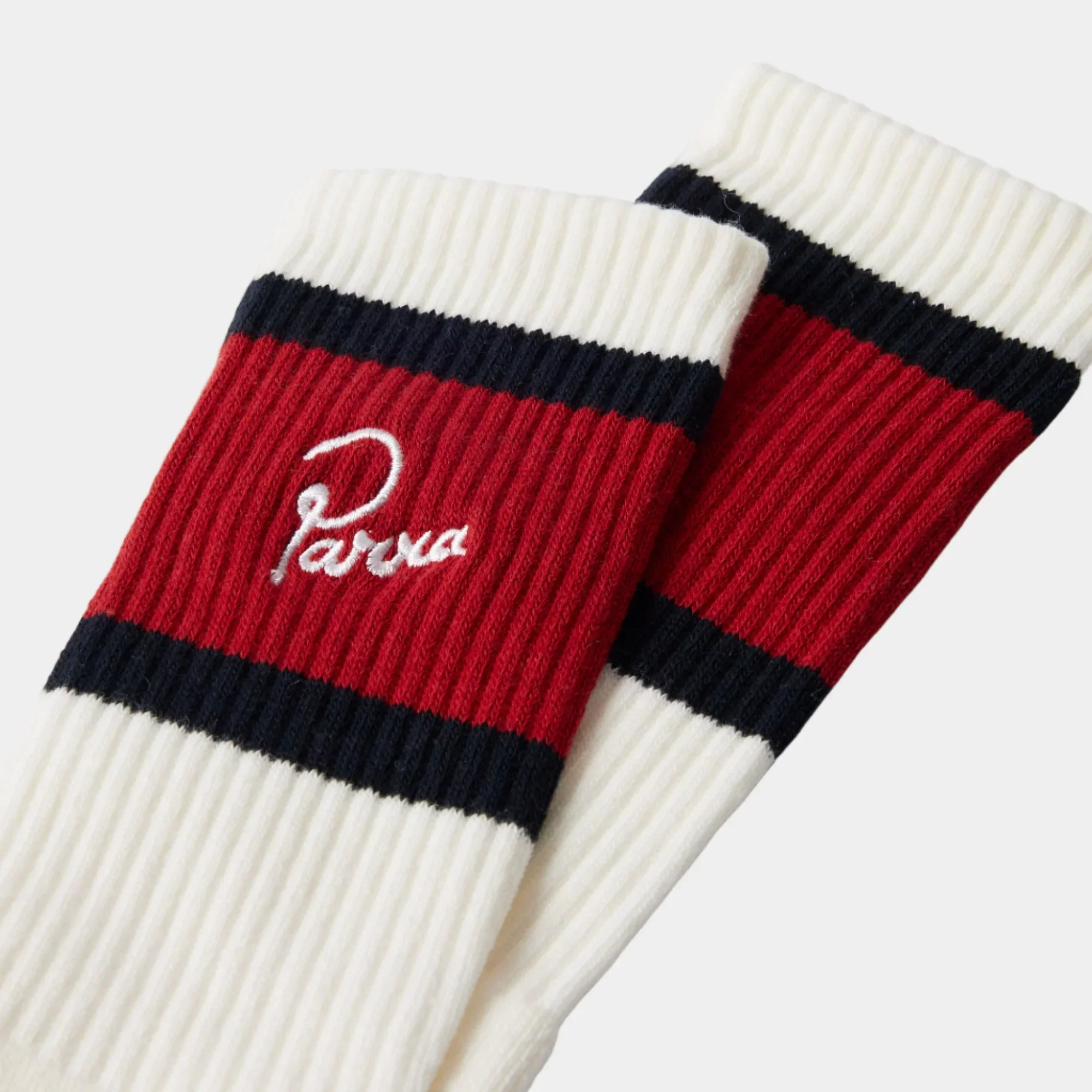 By Parra Signature Striped Crew Socks - Red/Black - Image 2