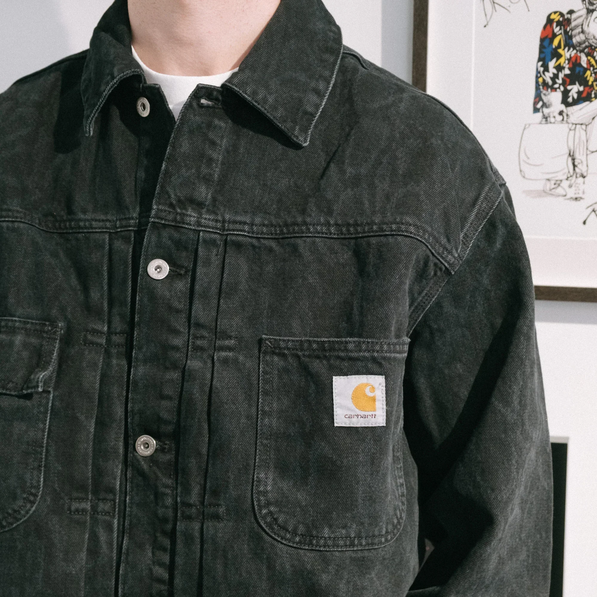 Carhartt WIP Belmar Jacket - Snake Camo Black Stone Washed - Image 6