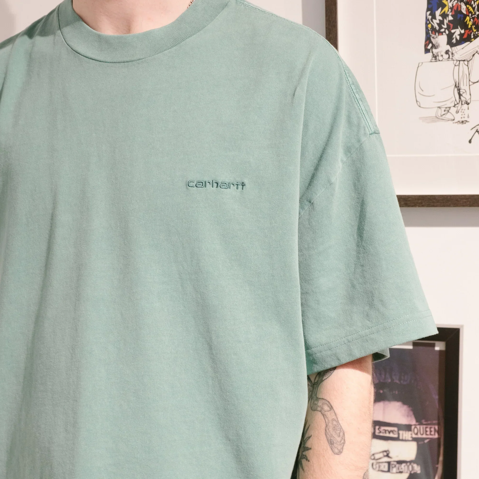 Carhartt WIP Benton T-Shirt - Lily Garment Dyed - Image 4