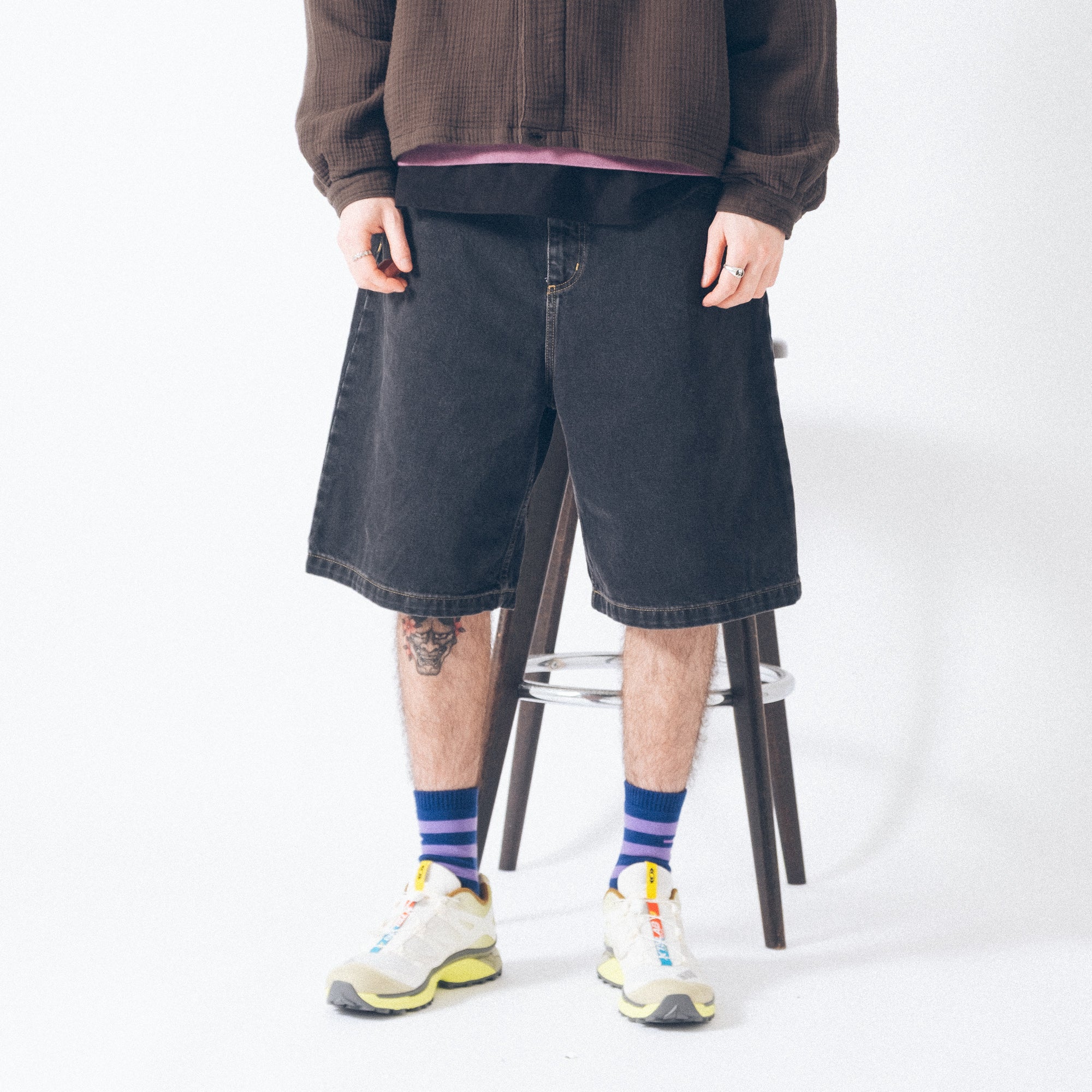 Carhartt WIP Brandon Short - Black Stone Washed - Image 3