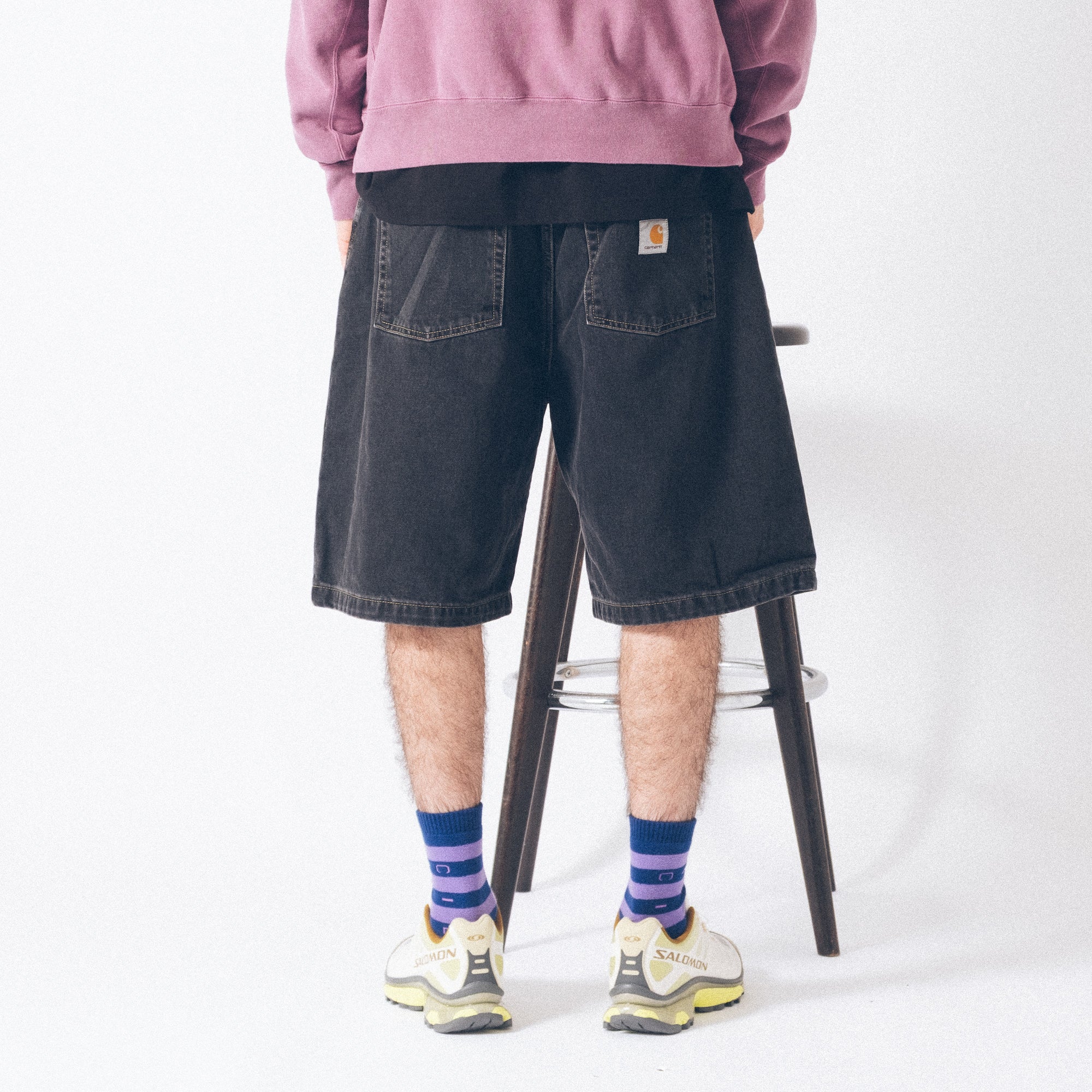 Carhartt WIP Brandon Short - Black Stone Washed - Image 4