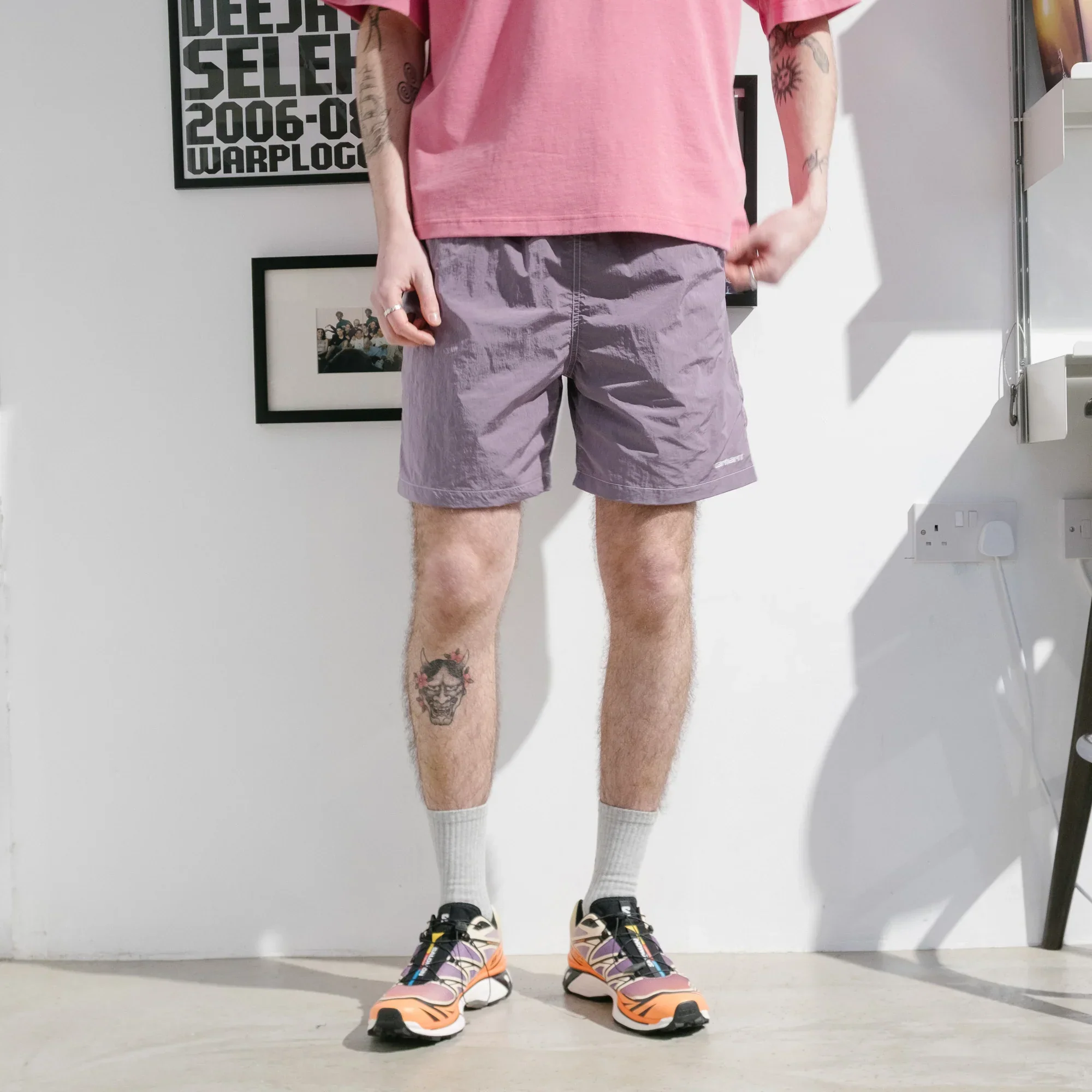 Carhartt WIP Canby Swim Trunks - Gentle Purple/White - Image 4