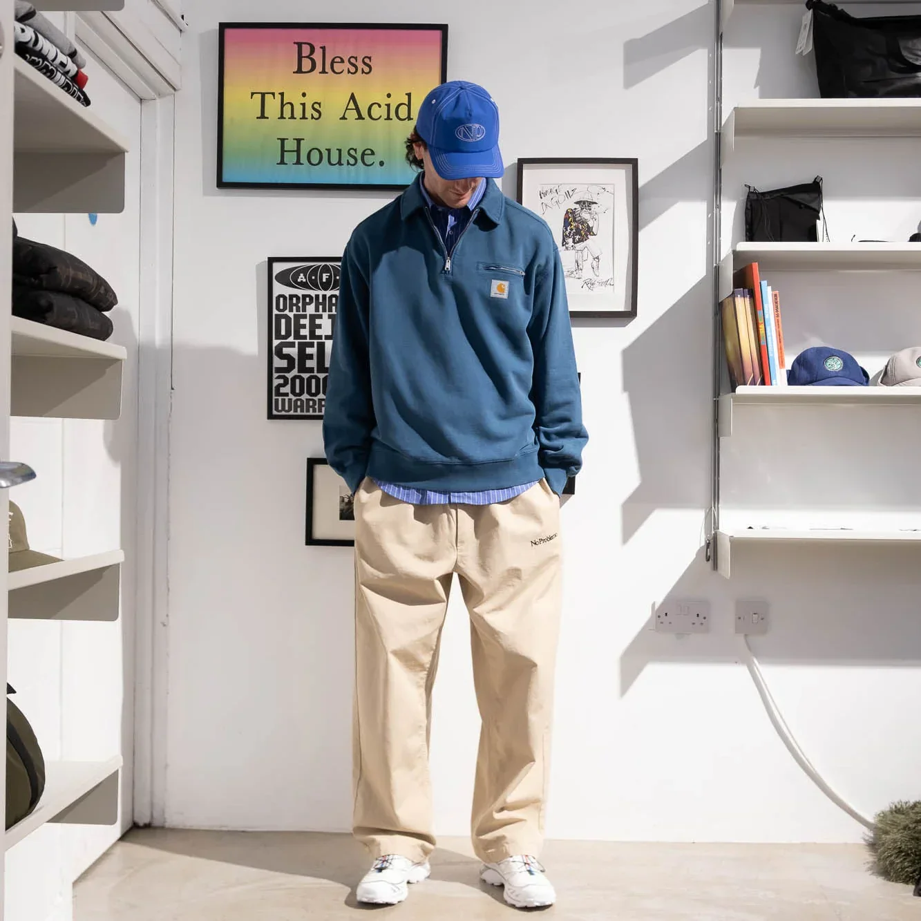 Carhartt WIP Half Zip Detroit Sweatshirt - Blue River Stonewashed - Image 3