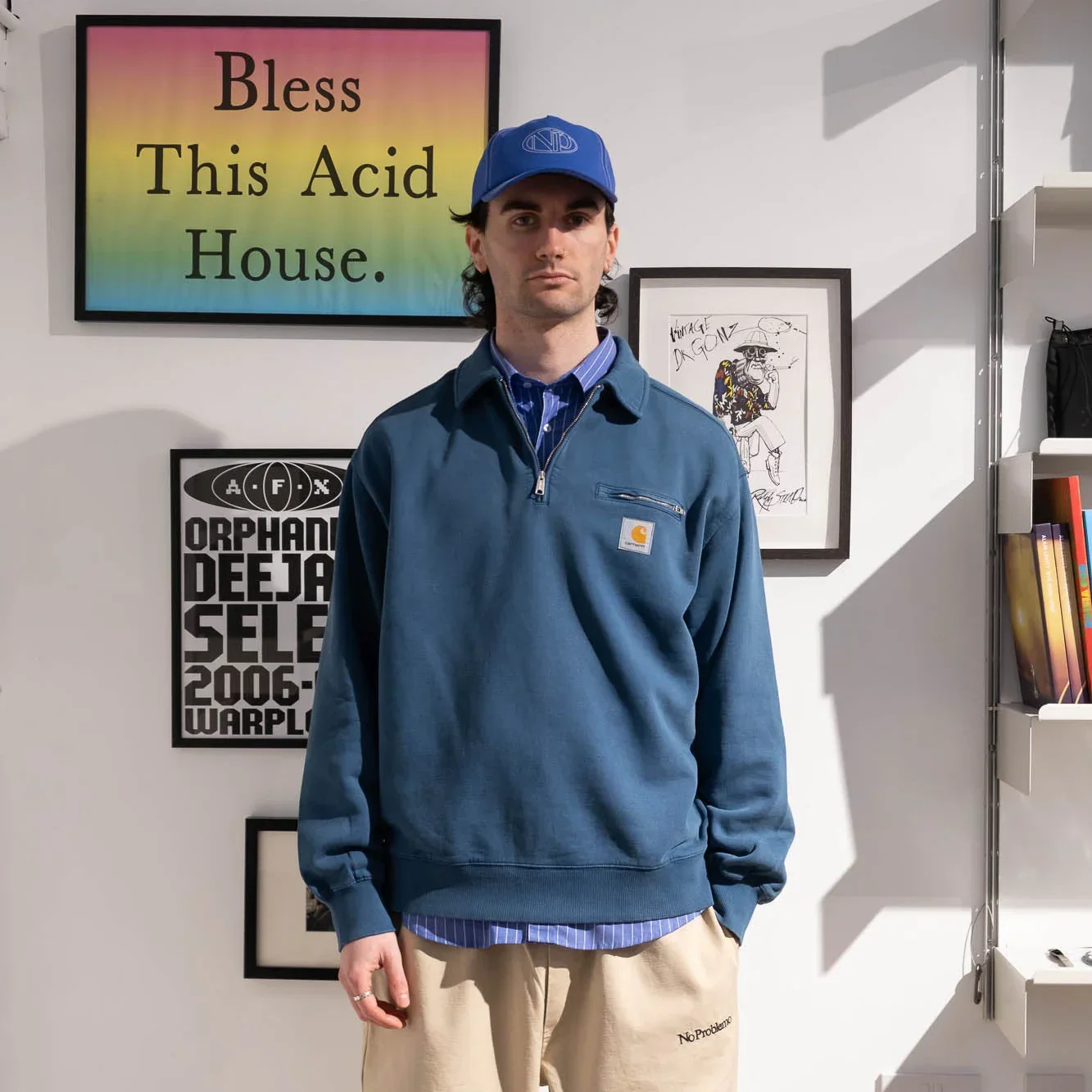Carhartt WIP Half Zip Detroit Sweatshirt - Blue River Stonewashed - Image 4