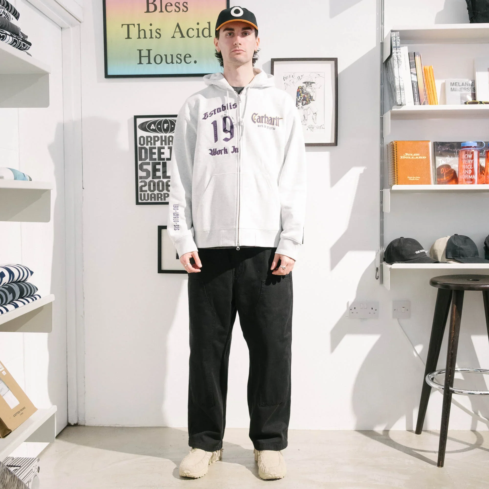 Carhartt WIP Hooded Dual Sweat Jacket - Ash Heather - Image 4