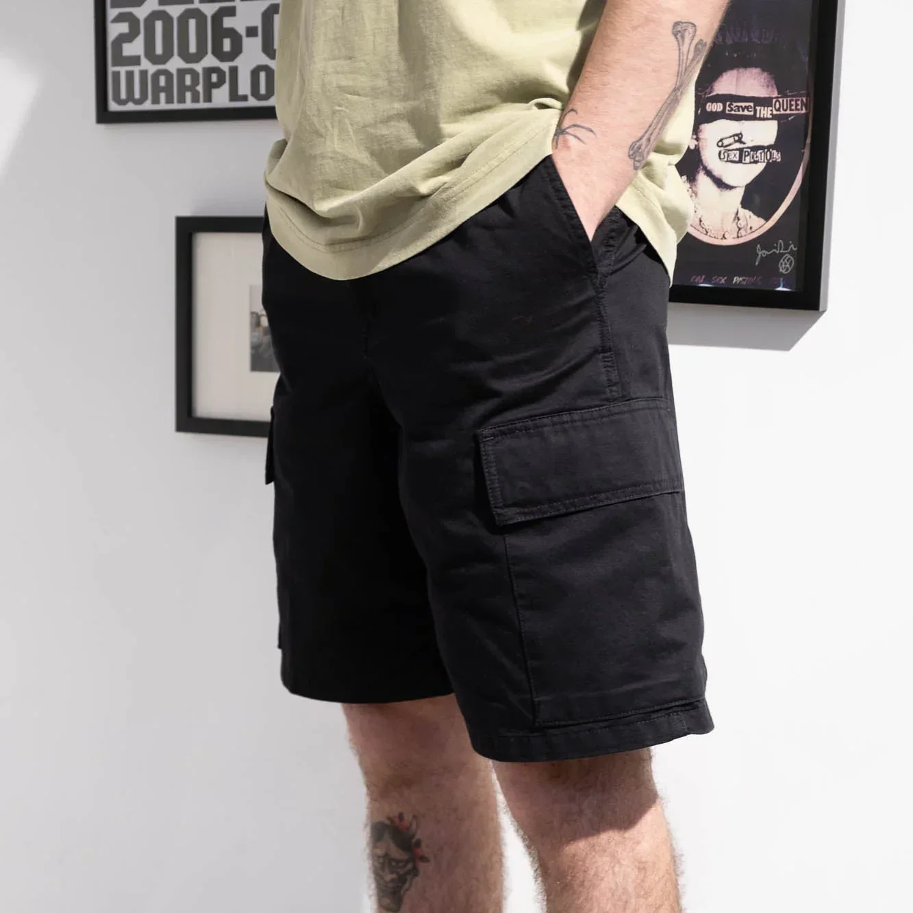 Carhartt WIP Kade Cargo Short - Black Stone Washed - Image 4