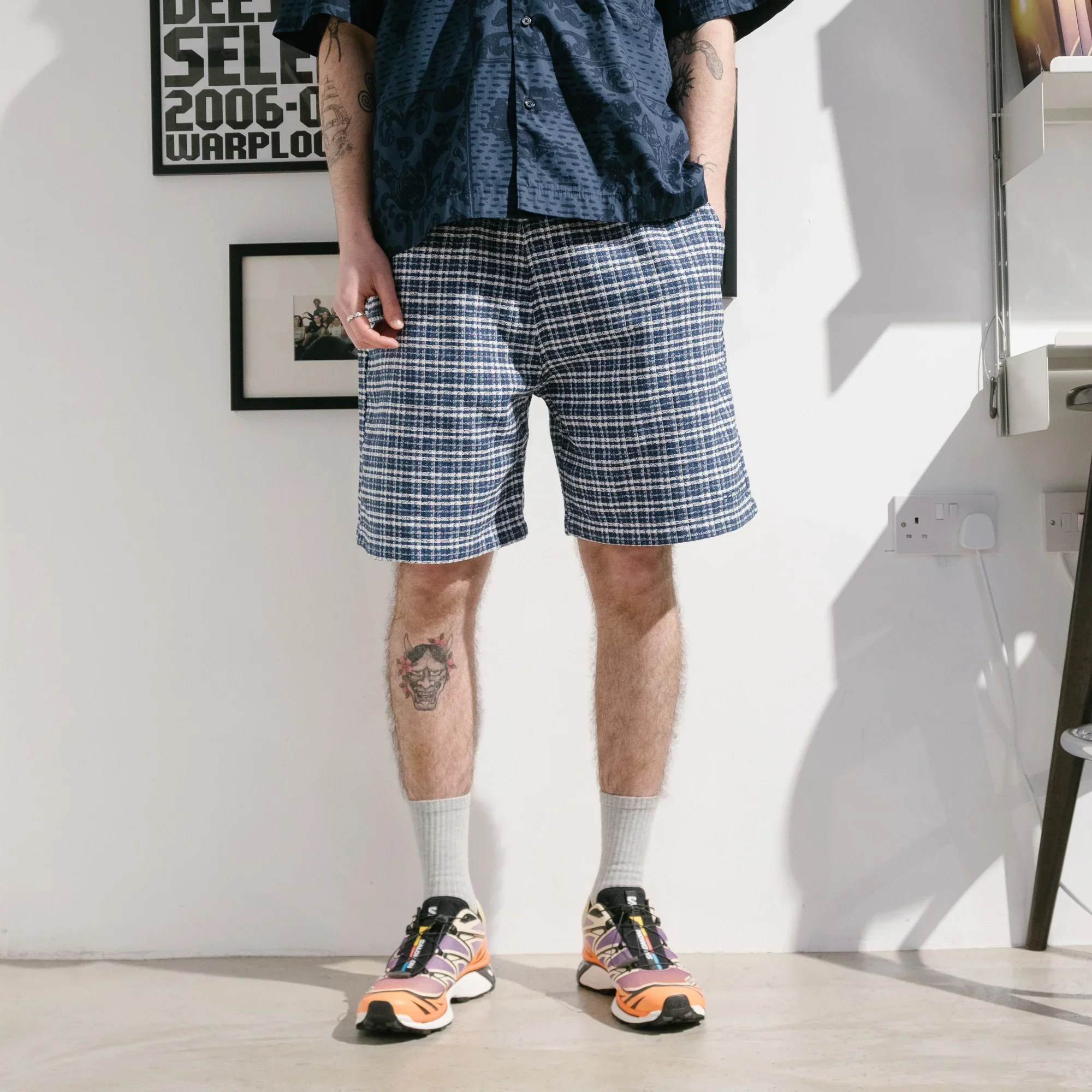 Carhartt WIP Kander Short - Kander Check/Blue River - Image 5
