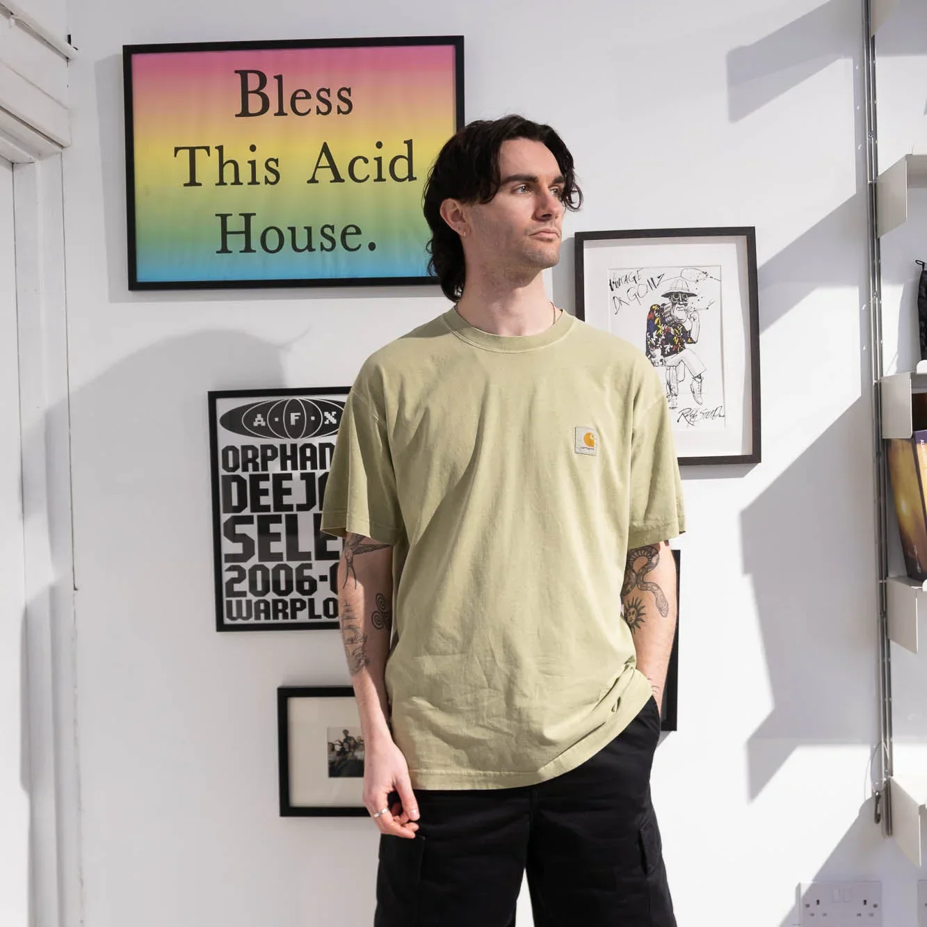 Carhartt WIP Nelson T-Shirt - Gentle Green Garment Dyed - Image 3