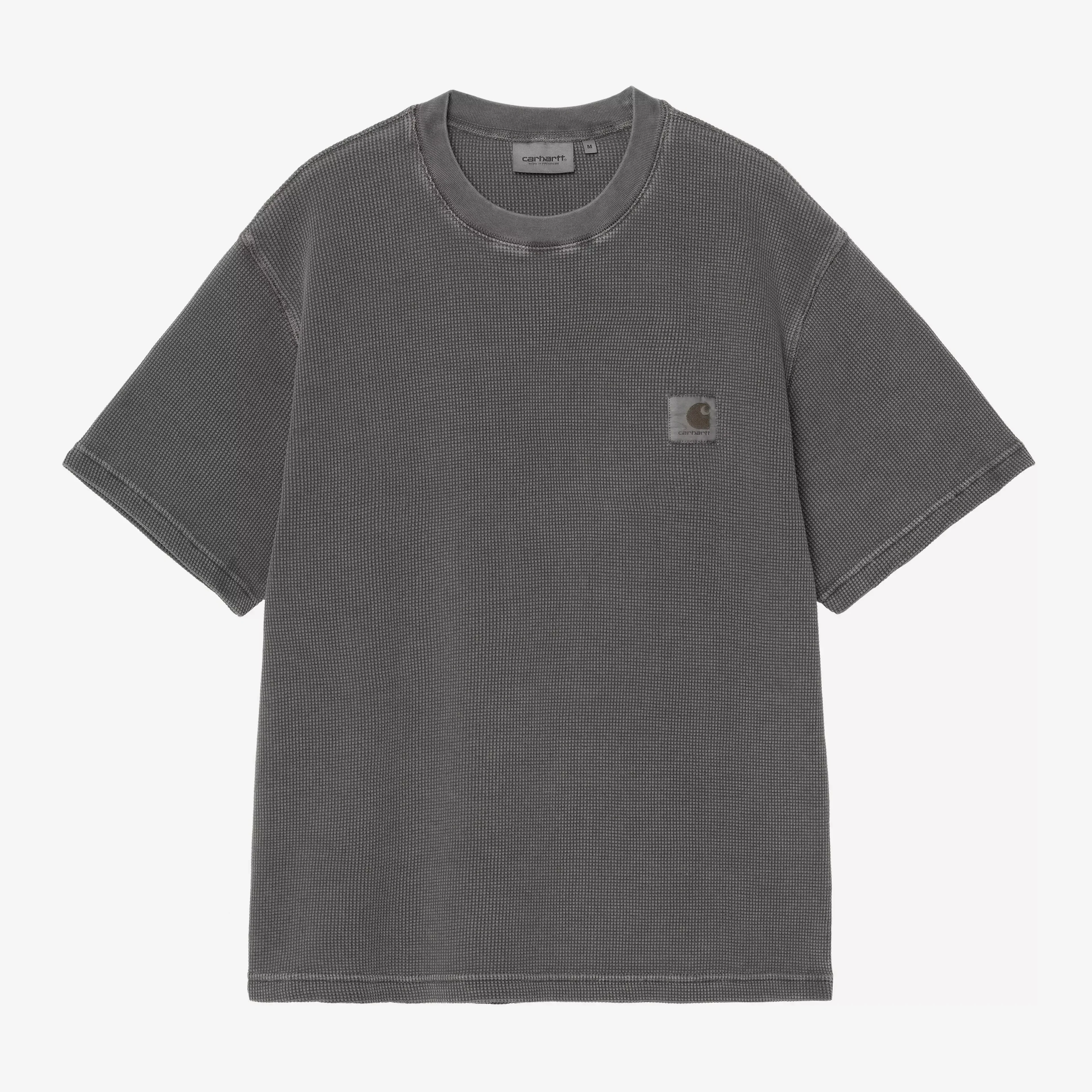 Carhartt WIP Nelson Waffle T-Shirt - Black Garment Dyed
