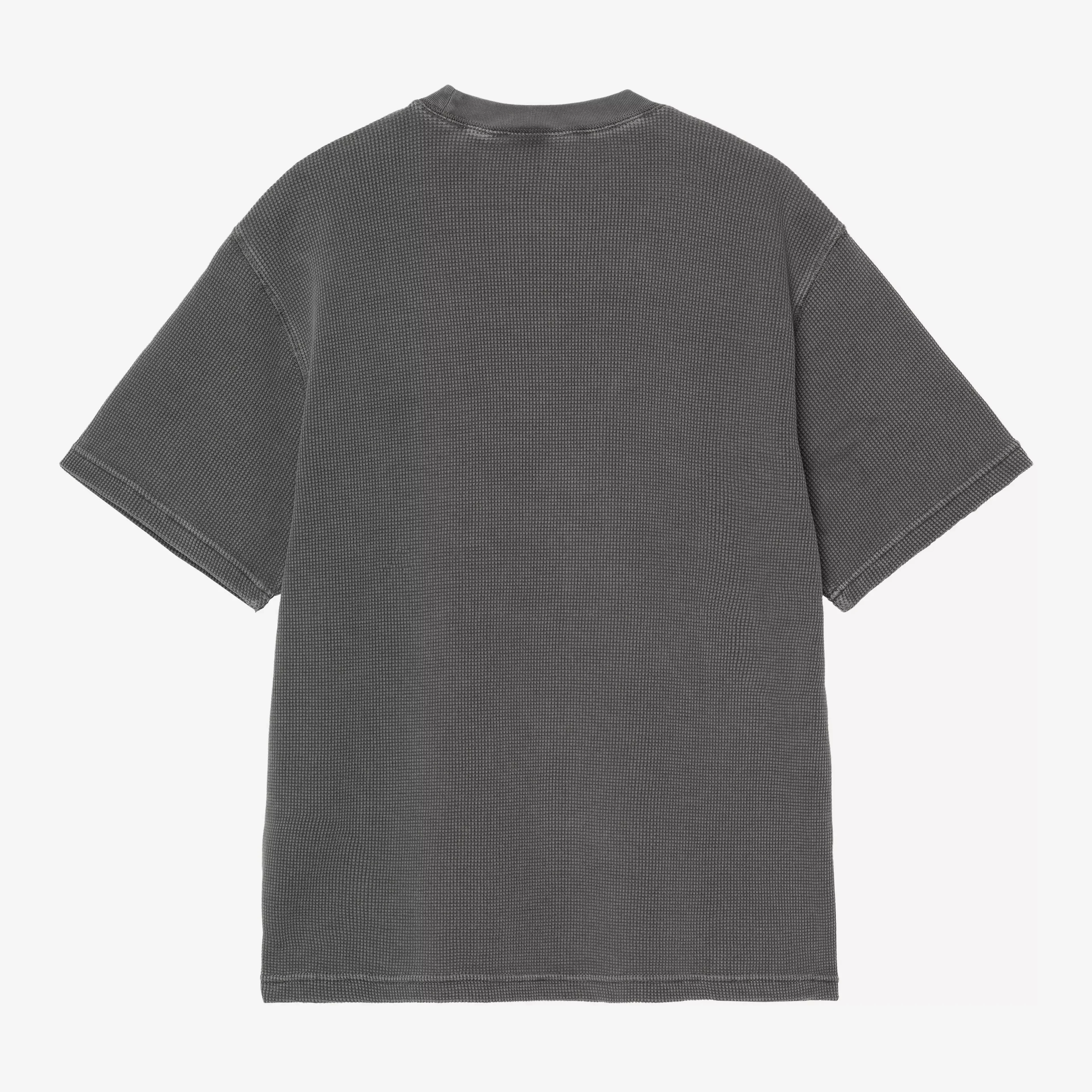 Carhartt WIP Nelson Waffle T-Shirt - Black Garment Dyed - Image 2