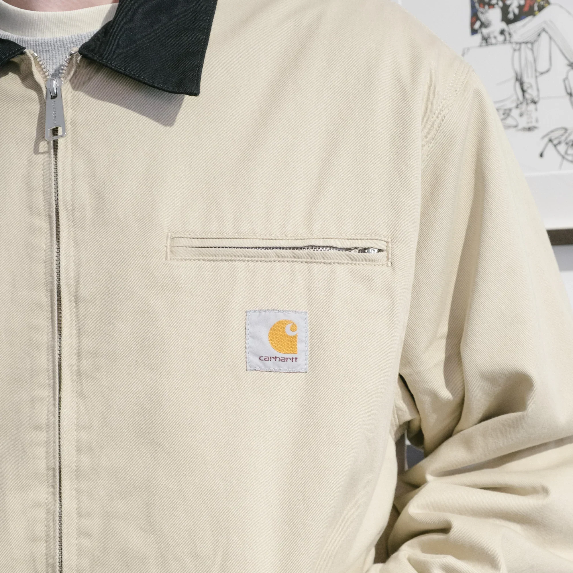Carhartt WIP OG Detroit Jacket - Barchan/Black Rinsed - Image 6