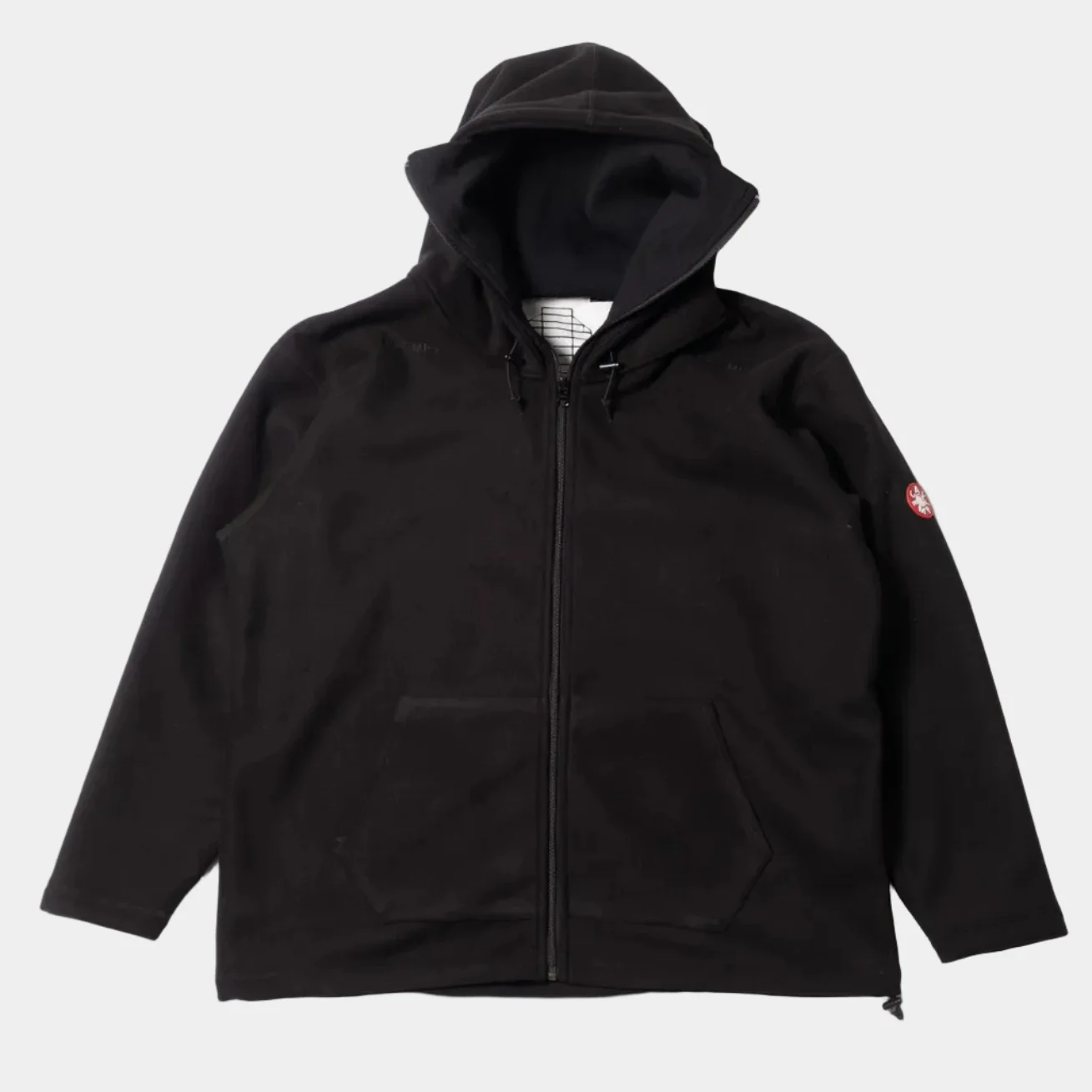 Cav Empt Attached Hood Fleece Zip Up - Black