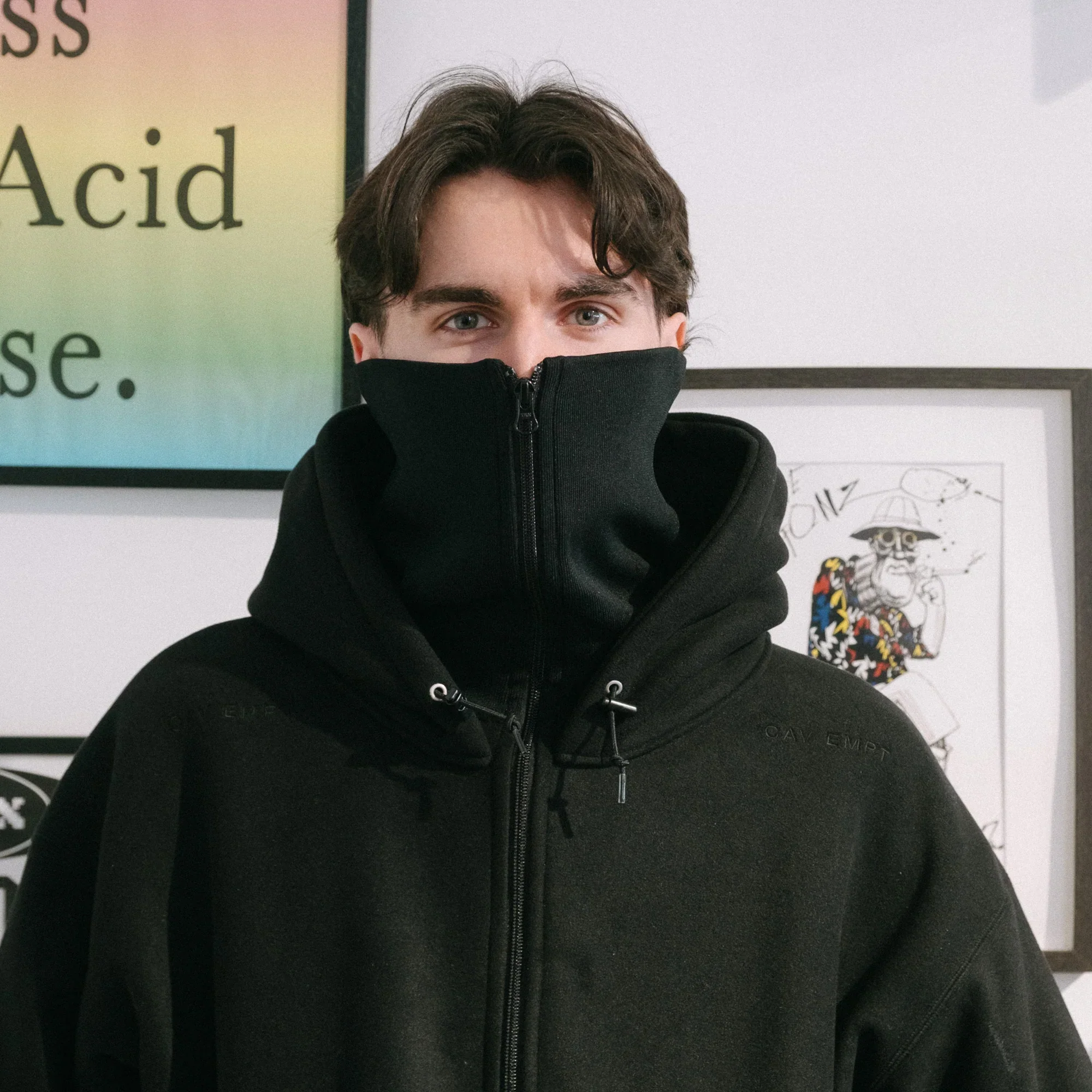 Cav Empt Attached Hood Fleece Zip Up - Black - Image 10