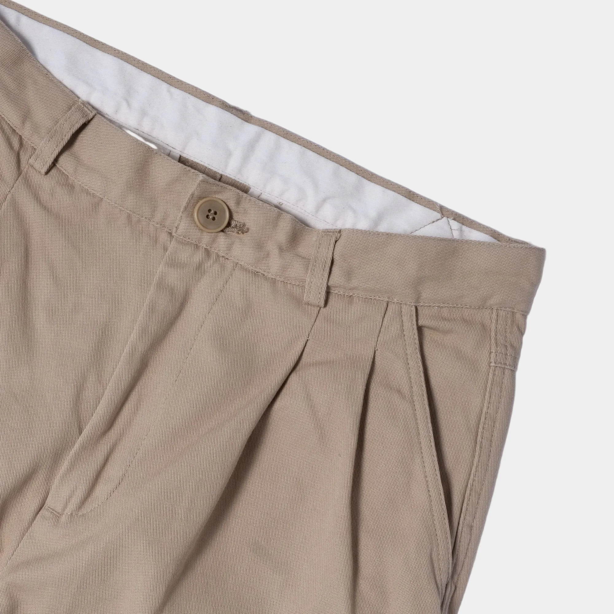 Cav Empt Cotton Casual Two Tuck Pants - Beige - Image 3