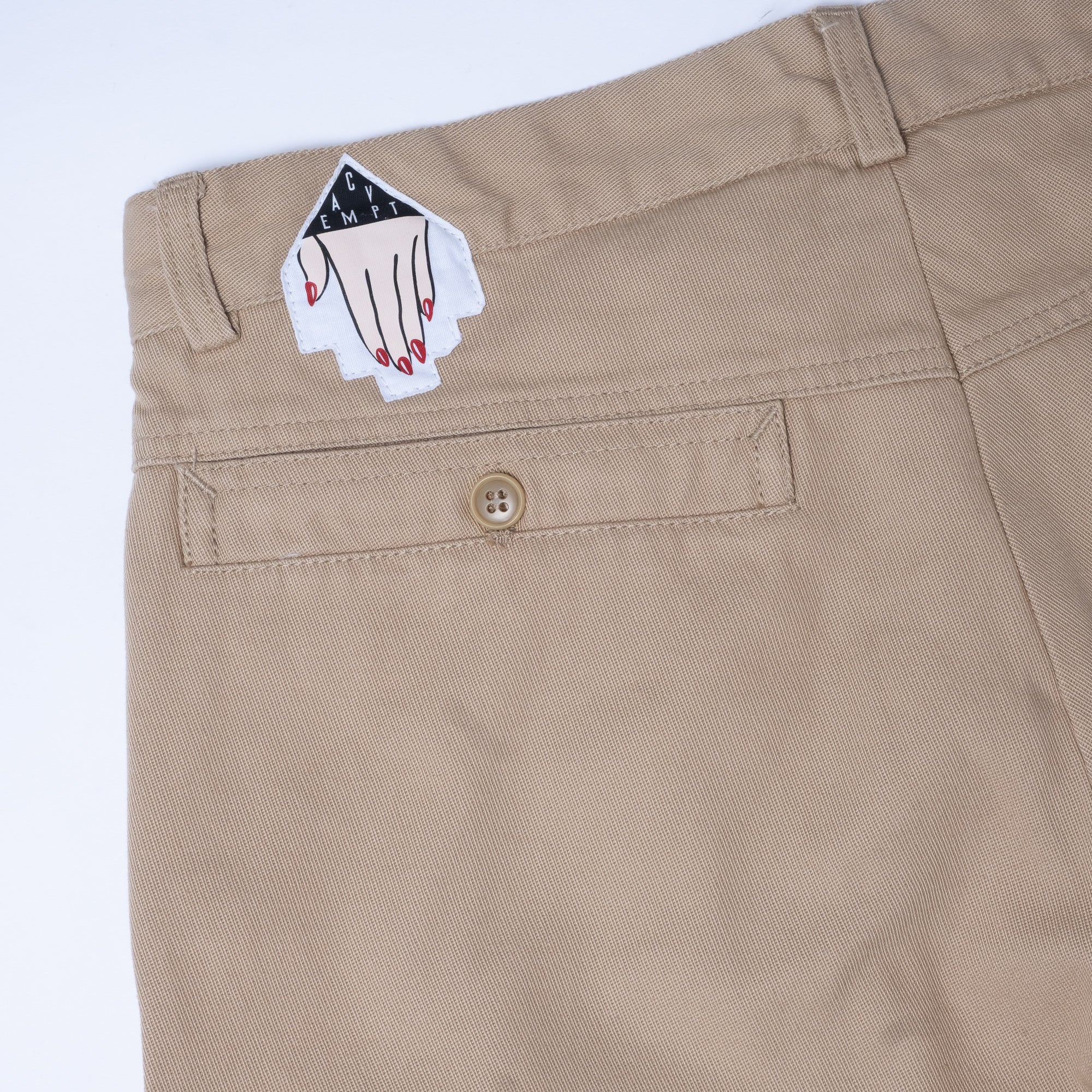 Cav Empt Cotton Casual Two Tuck Pants - Beige - Image 4
