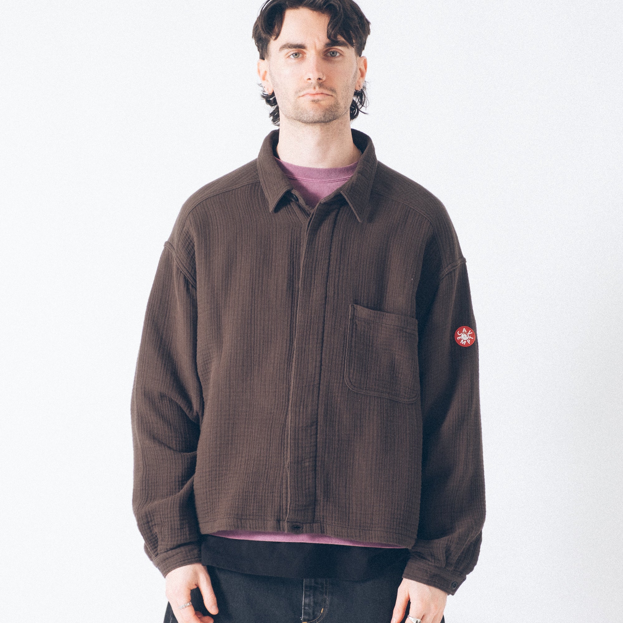 Cav Empt Cotton Gauze Short Shirt Jacket - Charcoal - Image 6