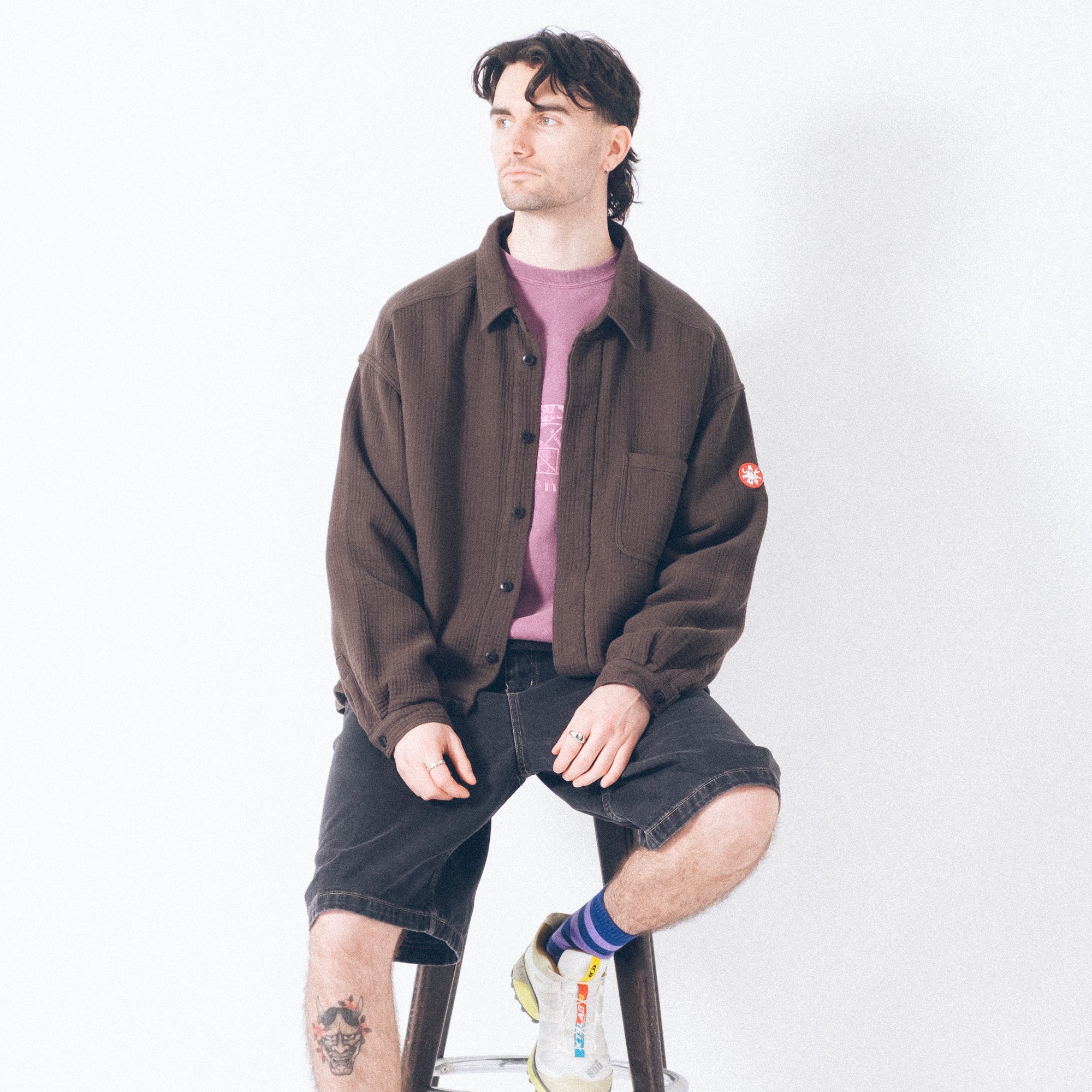 Cav Empt Cotton Gauze Short Shirt Jacket - Charcoal - Image 7
