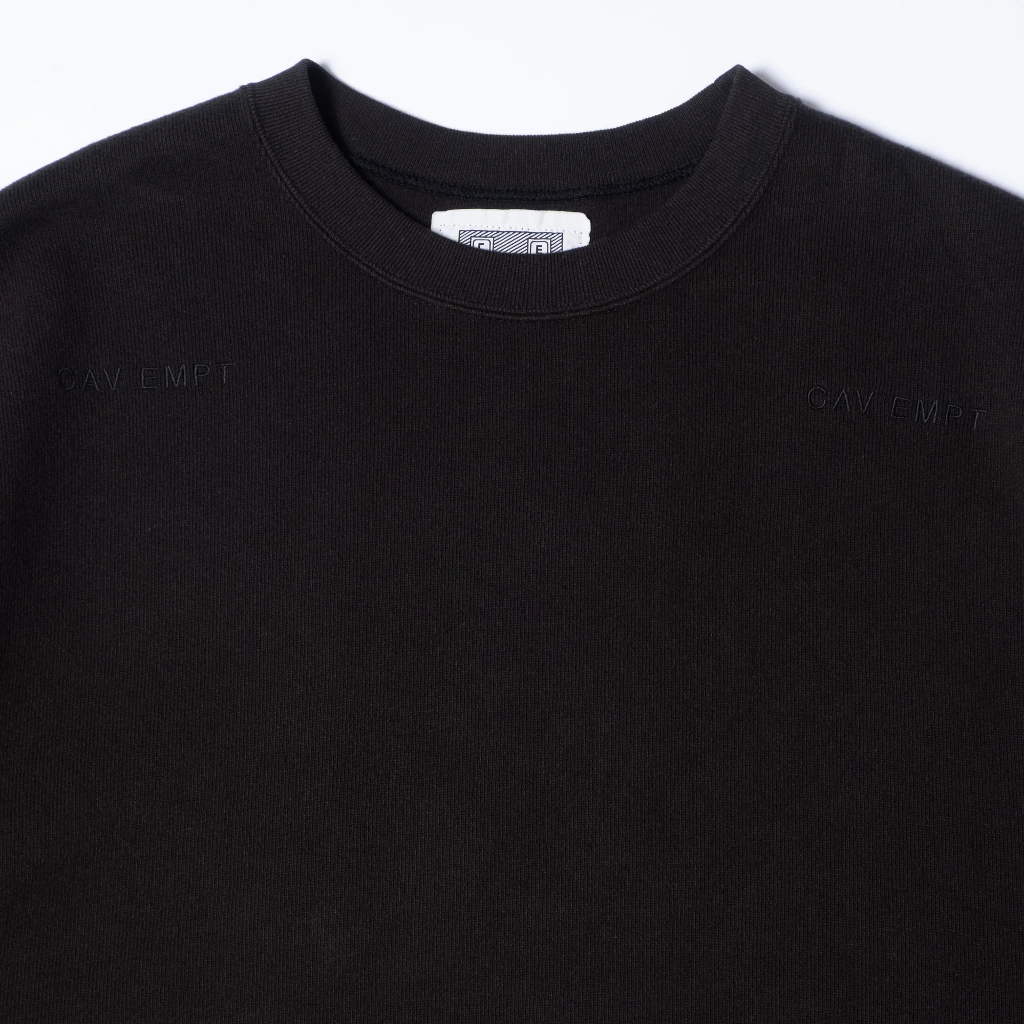 Cav Empt DBL Knit Short Sleeve Crew Neck - Black - Image 2