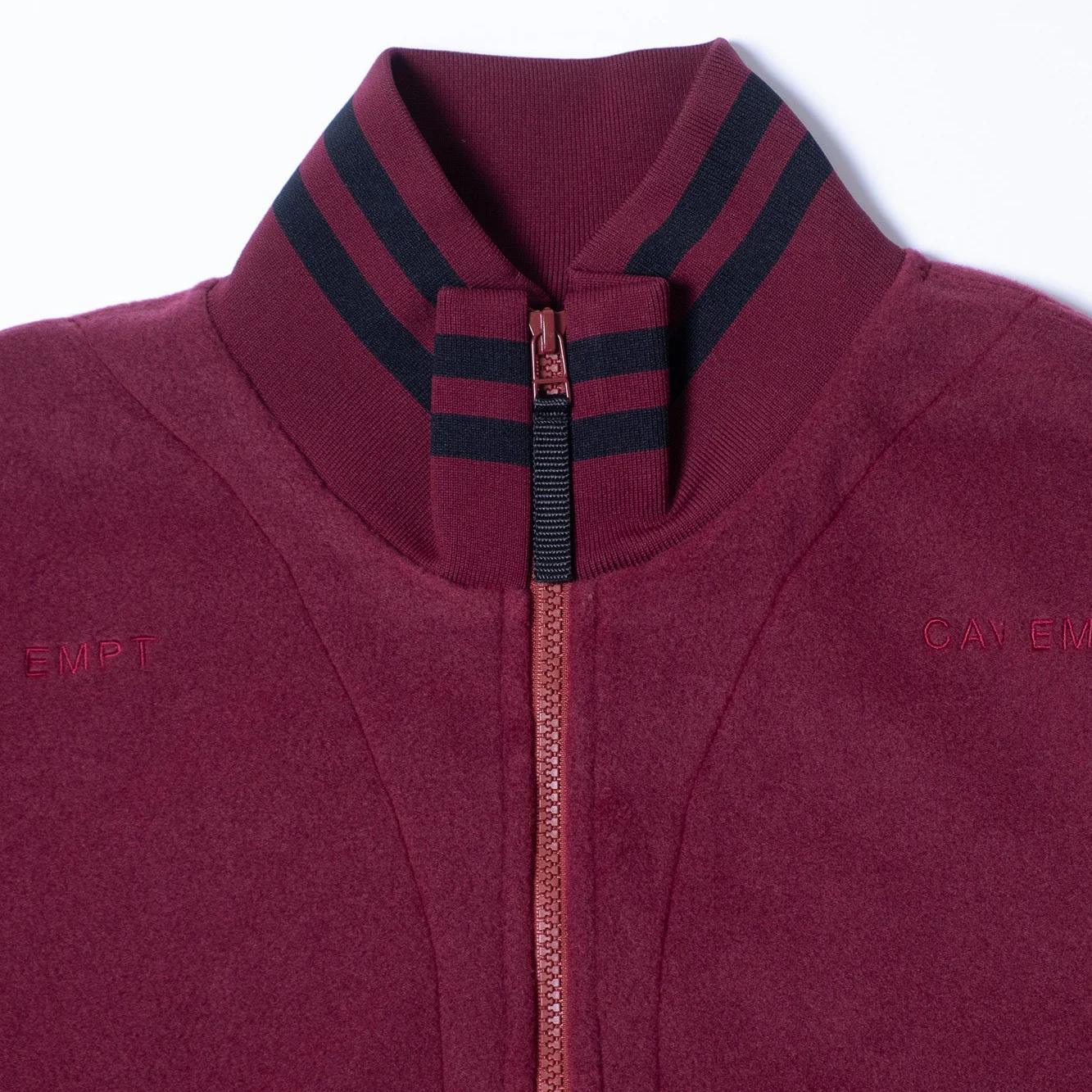 Cav Empt Fleece Half Zip Up - Burgundy - Image 2