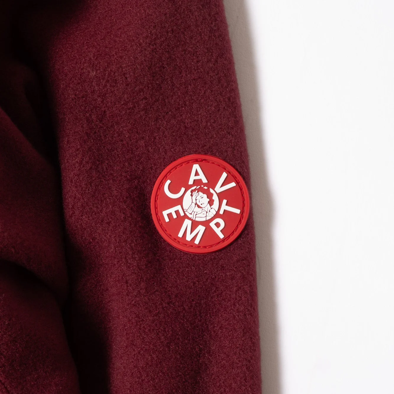 Cav Empt Fleece Half Zip Up - Burgundy - Image 4