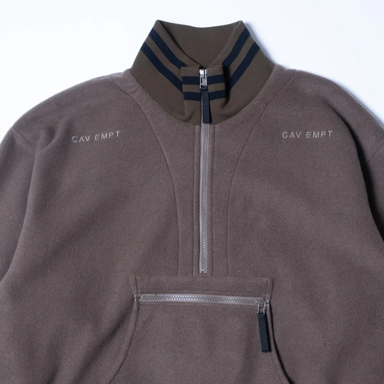Cav Empt Fleece Half Zip Up - Khaki - Image 2