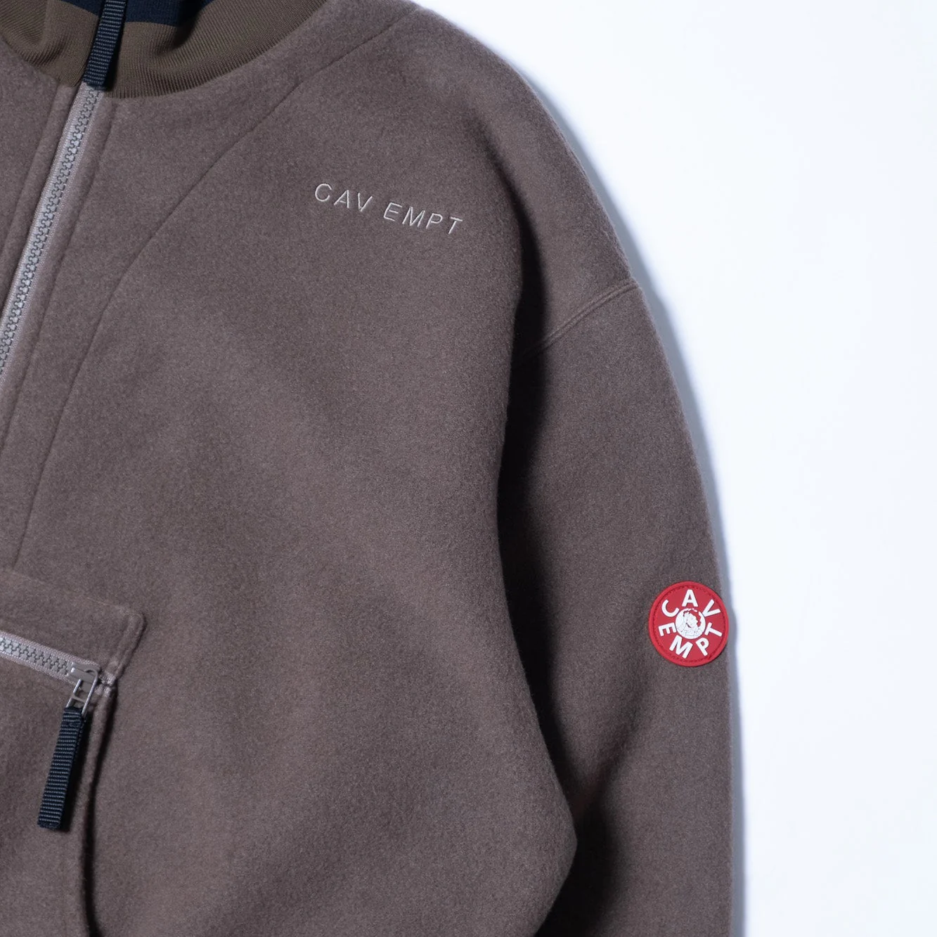 Cav Empt Fleece Half Zip Up - Khaki - Image 4
