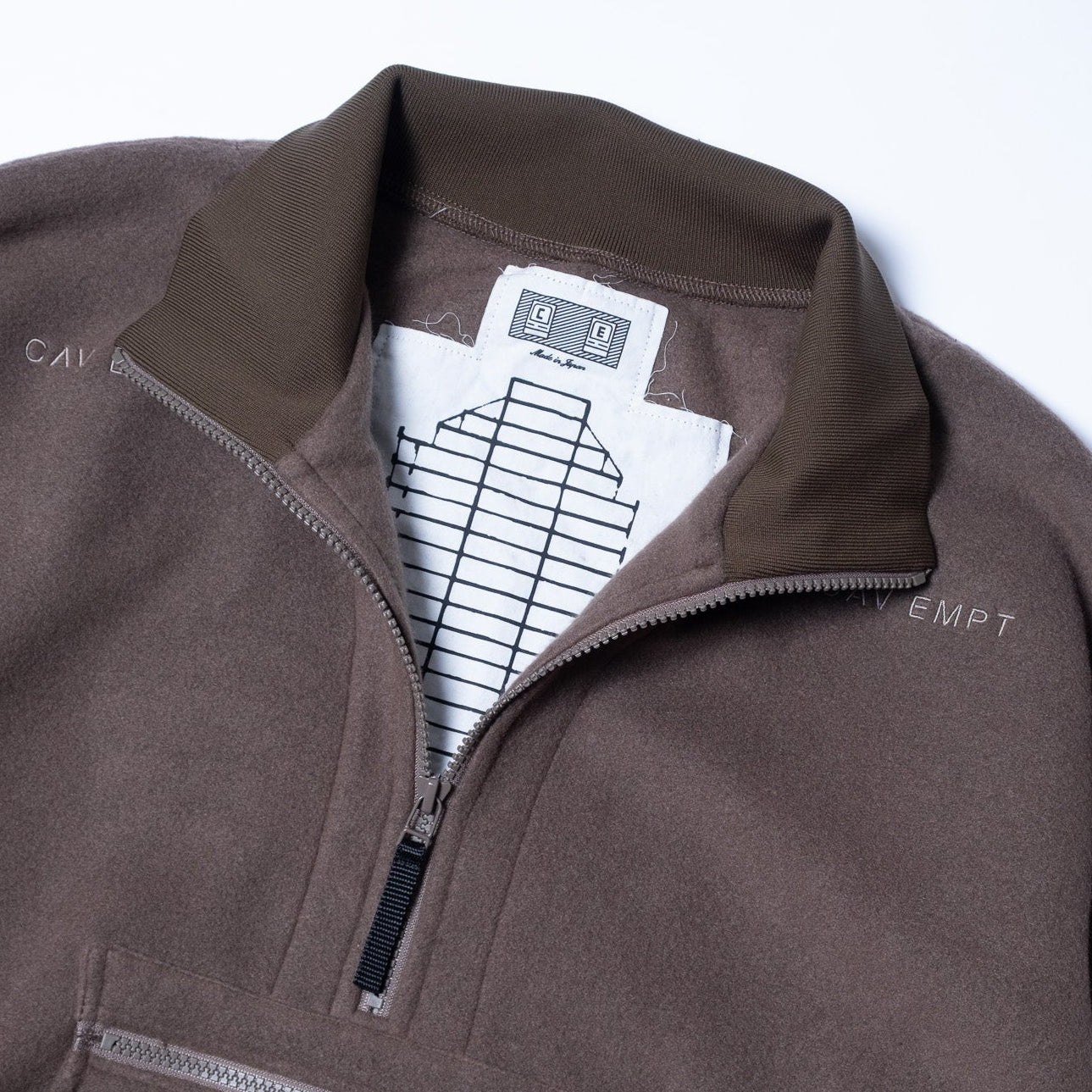 Cav Empt Fleece Half Zip Up - Khaki - Image 5