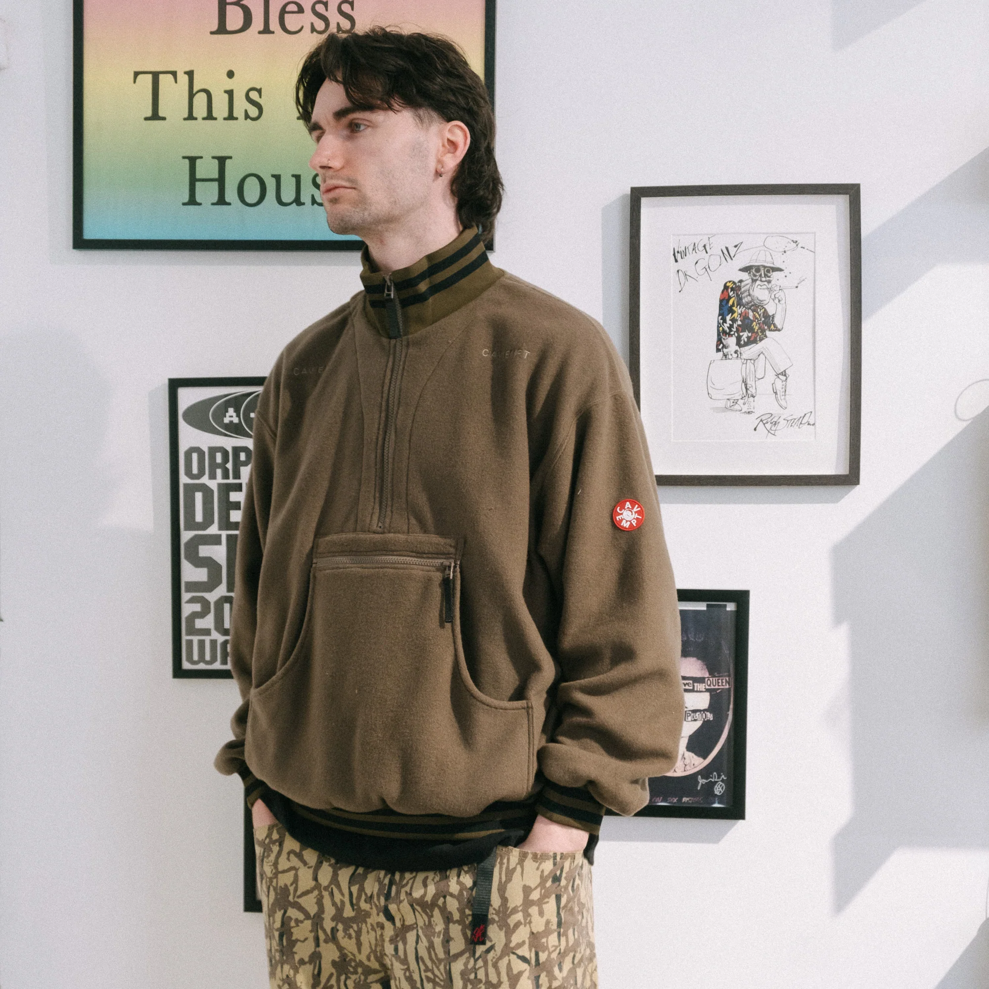 Cav Empt Fleece Half Zip Up - Khaki - Image 9