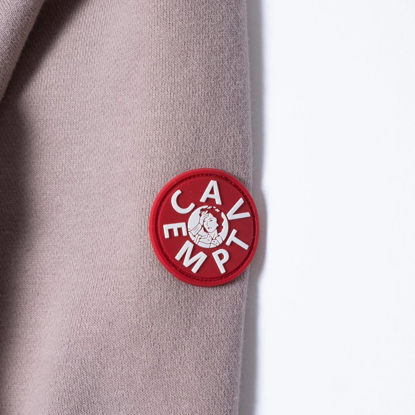 Cav Empt Half Panel Shoulder Crew Neck  - Beige - Image 4