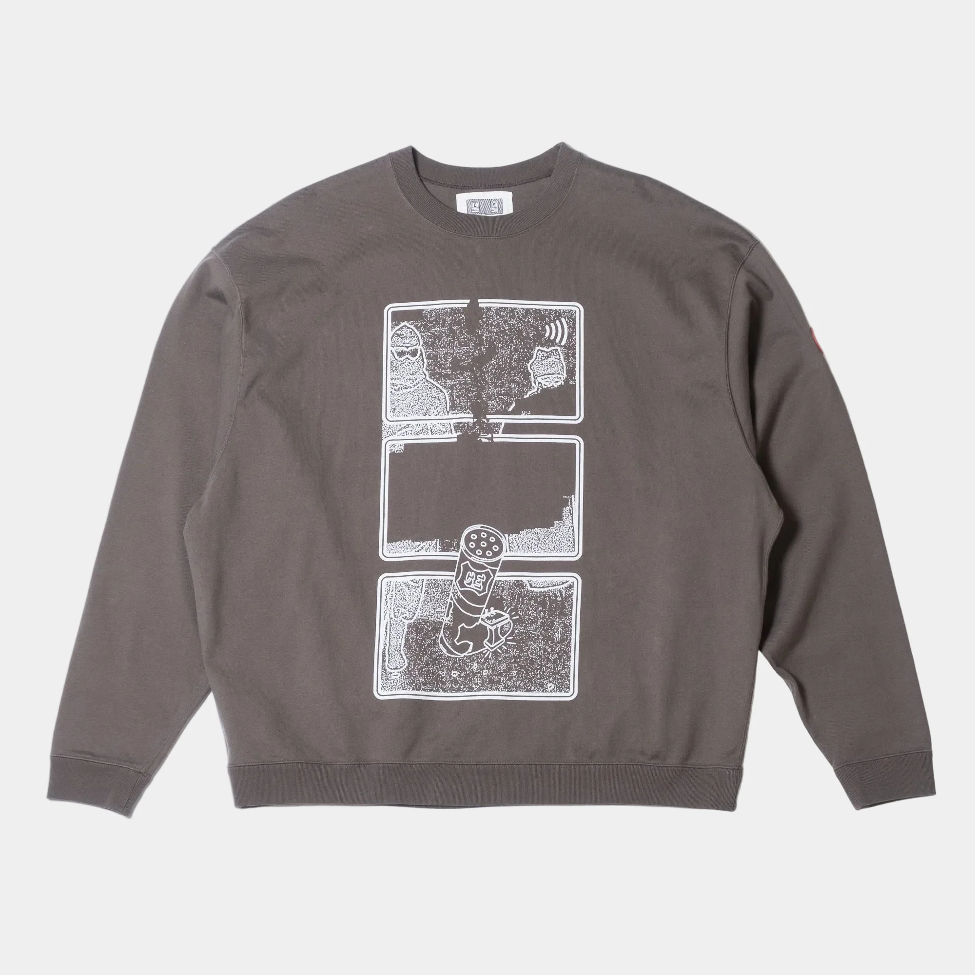 Cav Empt MD Clean Room LIGHT BIG Crew Neck Sweatshirt - Charcoal