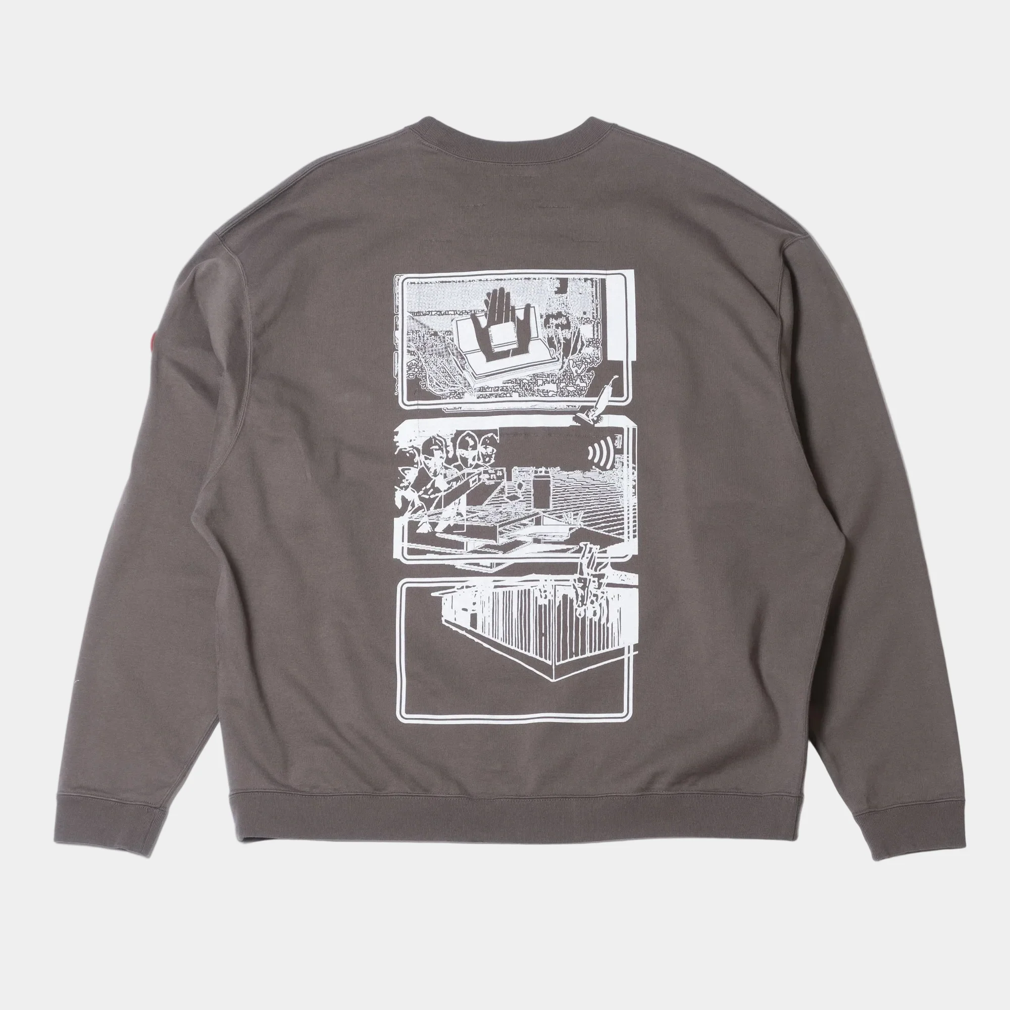 Cav Empt MD Clean Room LIGHT BIG Crew Neck Sweatshirt - Charcoal - Image 2