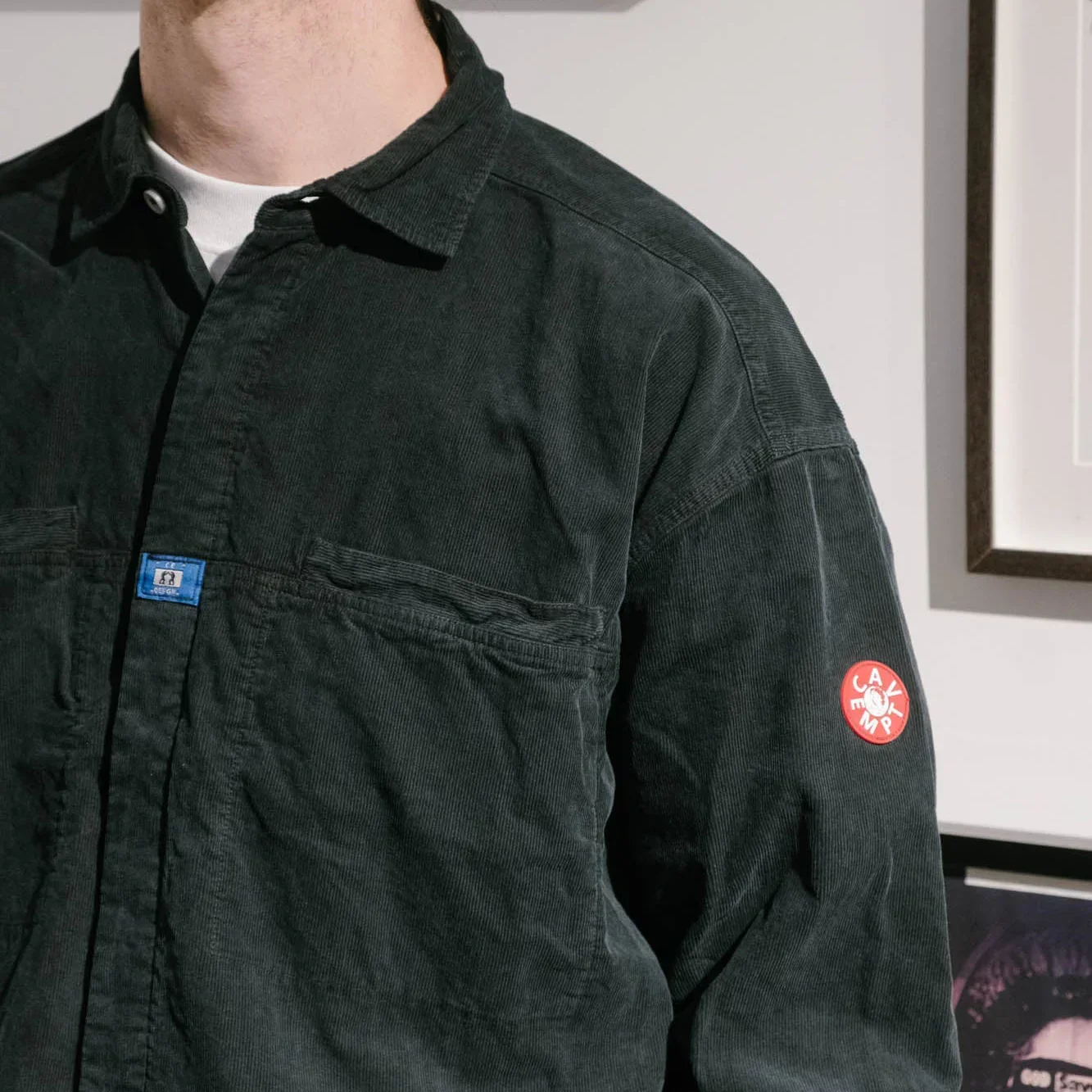 Cav Empt Overdye Cord Design Big Shirt - Charcoal - Image 2