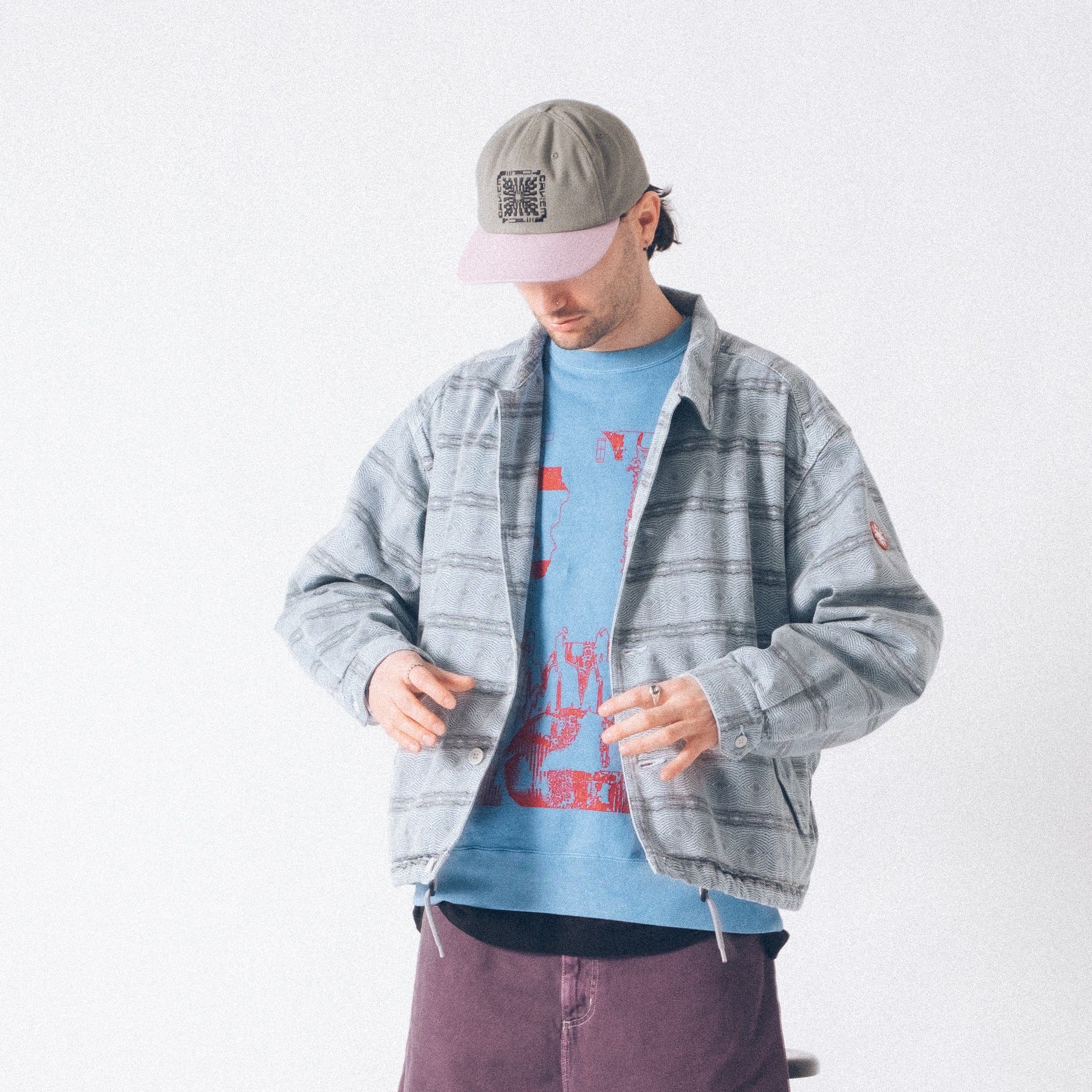 Cav Empt Overdye FK Pattern Button Jacket - Blue - Image 11
