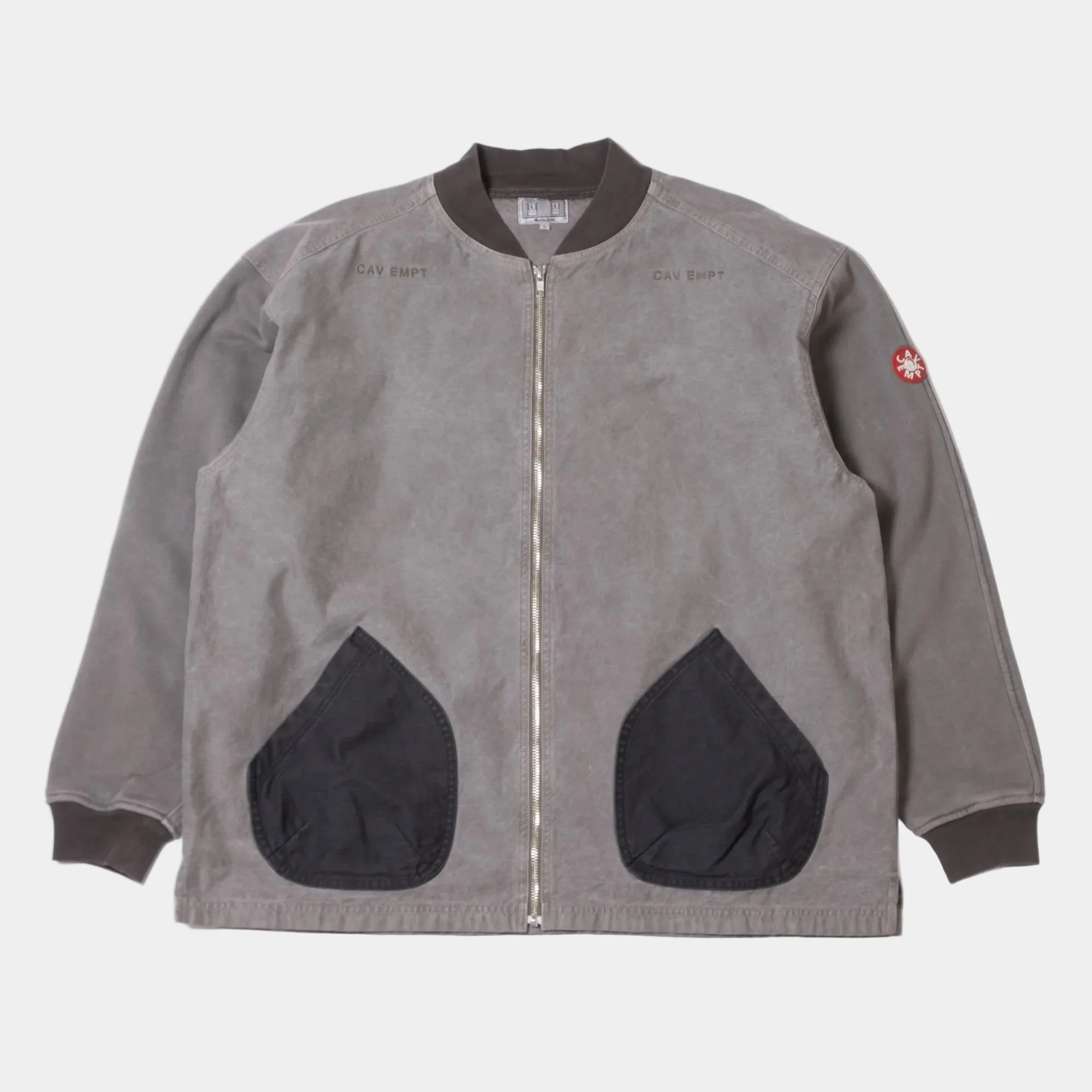 Cav Empt Overdye Jersey Sleeve Zip Jacket - Khaki