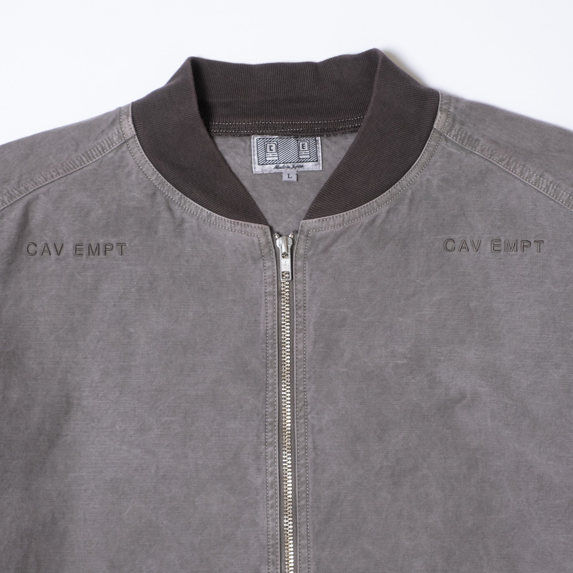 Cav Empt Overdye Jersey Sleeve Zip Jacket - Khaki - Image 2