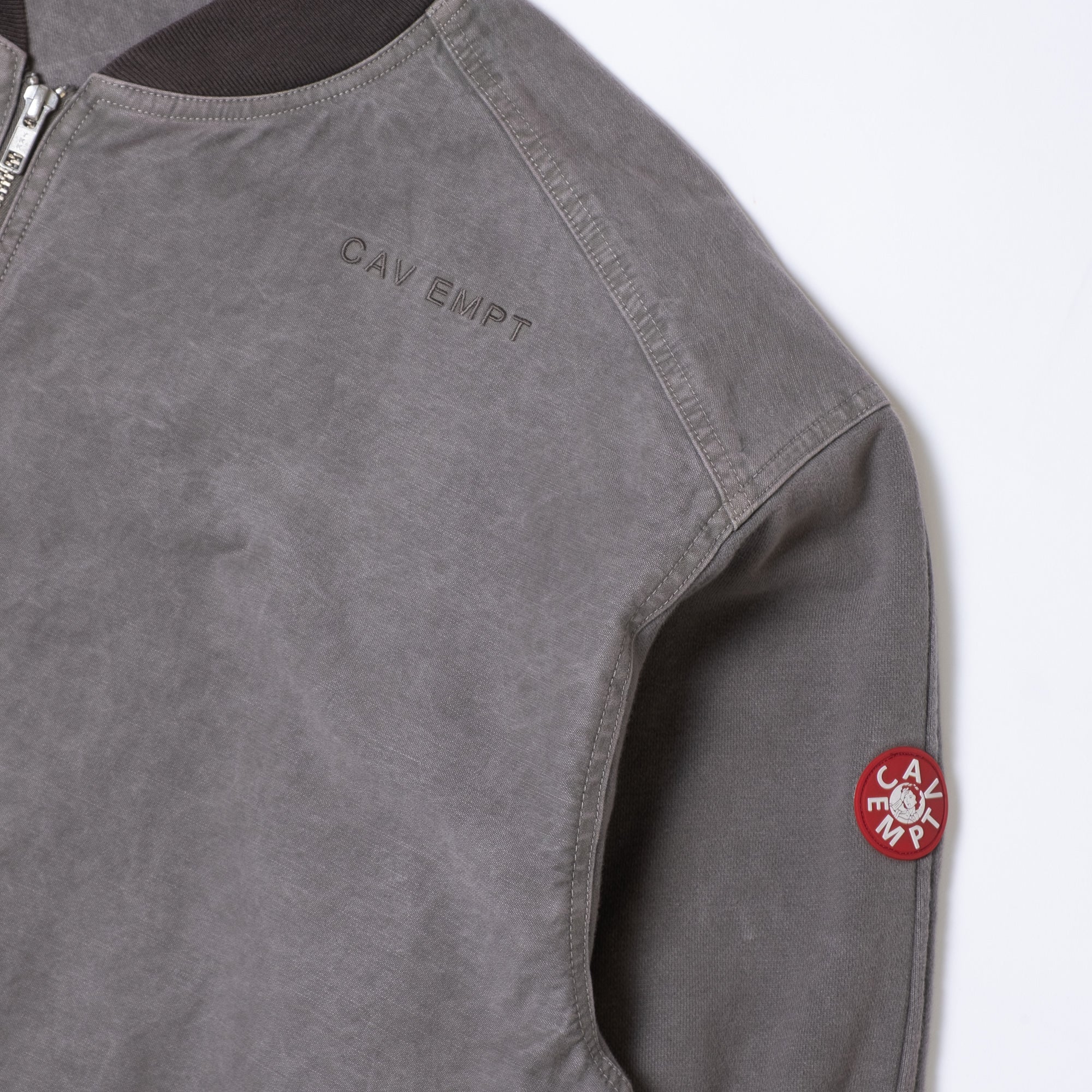 Cav Empt Overdye Jersey Sleeve Zip Jacket - Khaki - Image 3