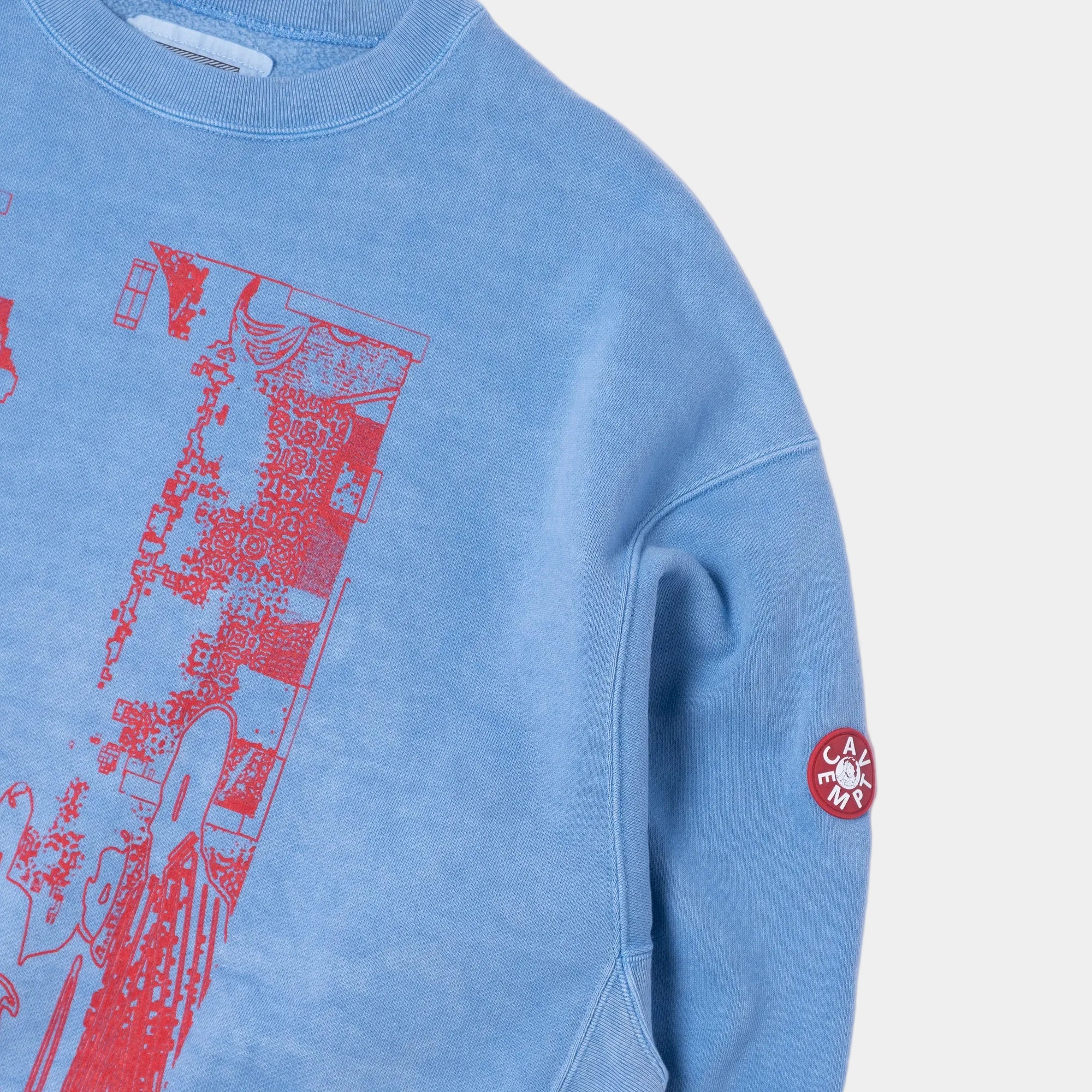 Cav Empt Overdye MD PLain Speech Crew Neck Sweater - Blue - Image 3