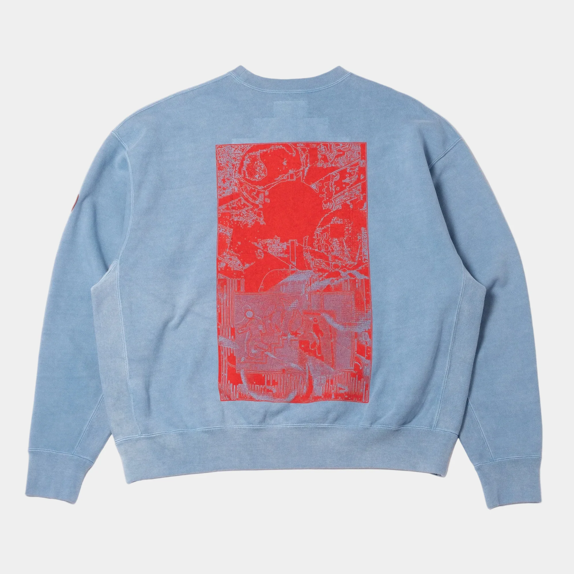 Cav Empt Overdye MD PLain Speech Crew Neck Sweater - Blue - Image 4