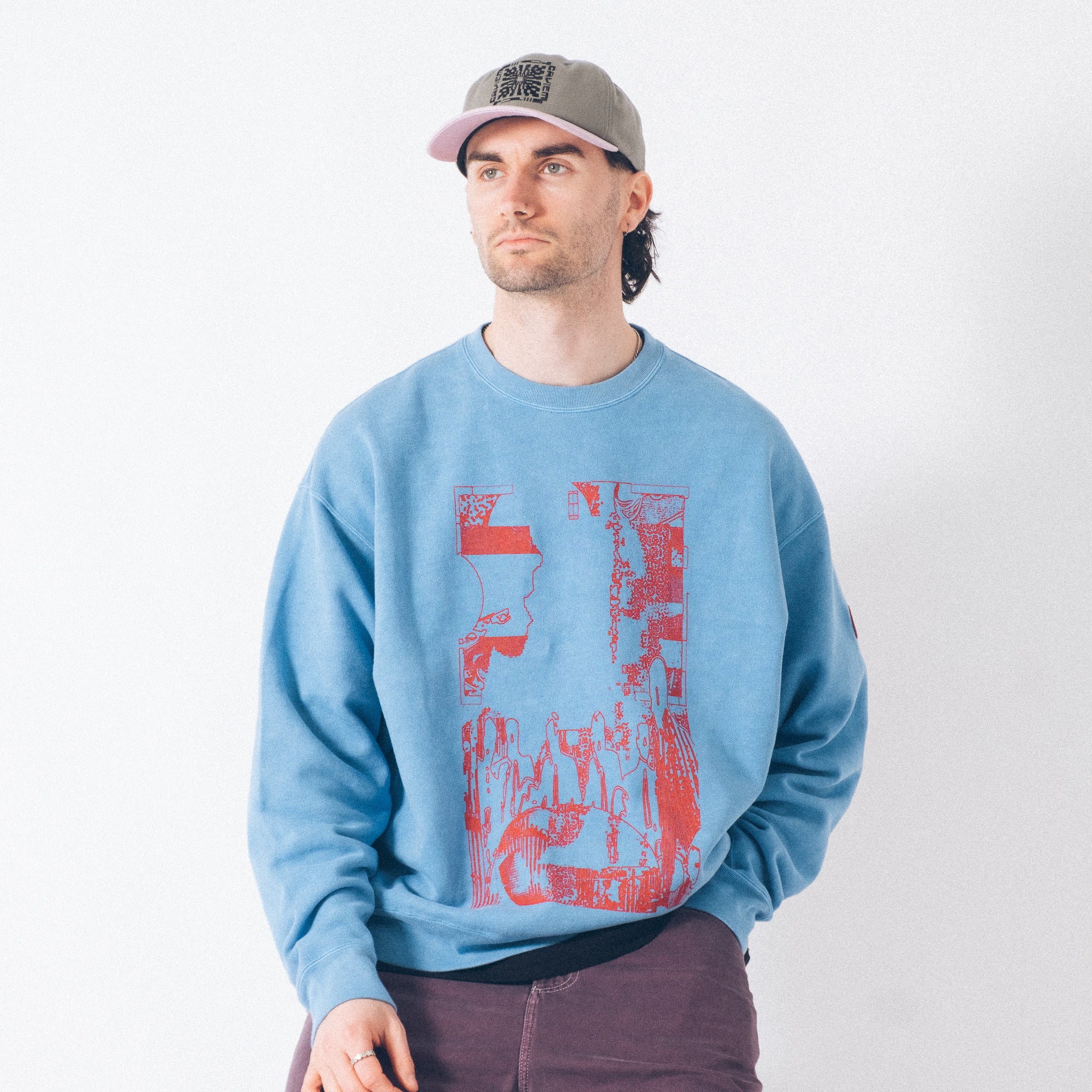 Cav Empt Overdye MD PLain Speech Crew Neck Sweater - Blue - Image 7