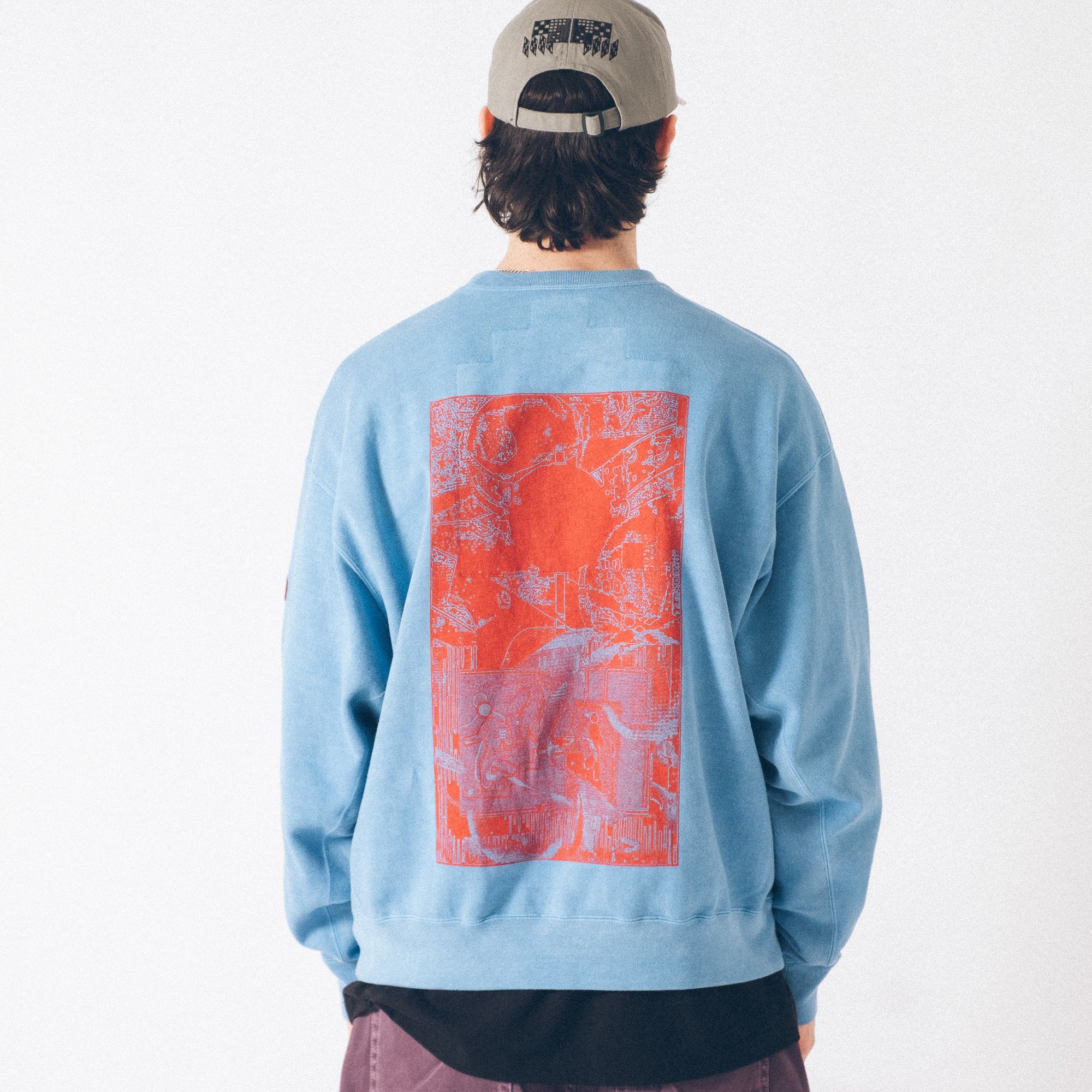 Cav Empt Overdye MD PLain Speech Crew Neck Sweater - Blue - Image 8