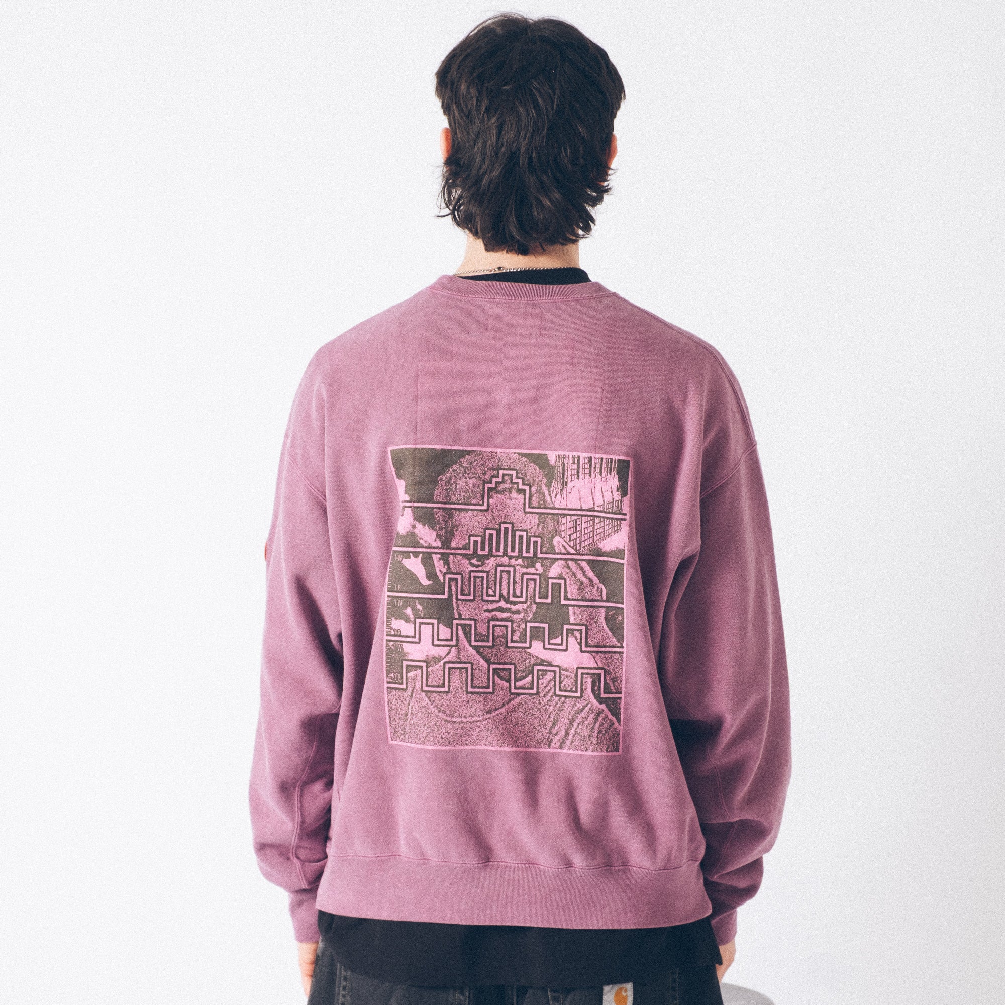 Cav Empt Overdye Paradigm Crew Neck Sweater - Burgundy - Image 2