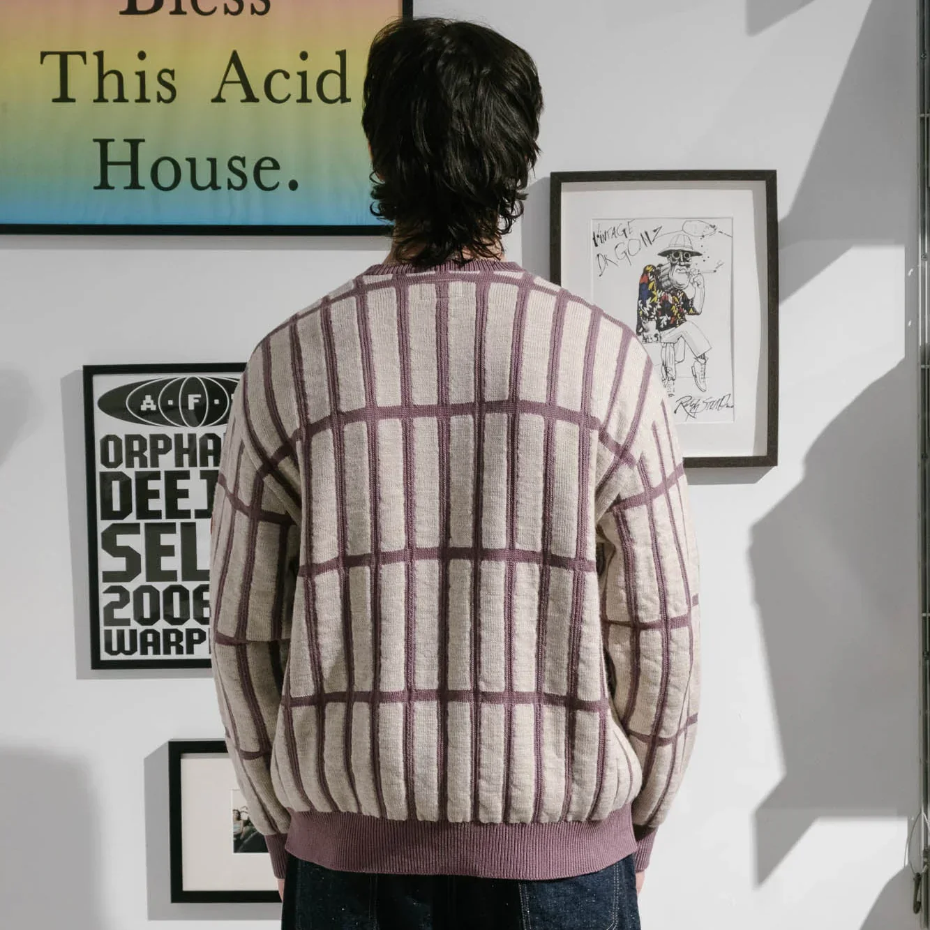 Cav Empt Rectangular Bar Knit Sweater - Purple - Image 8