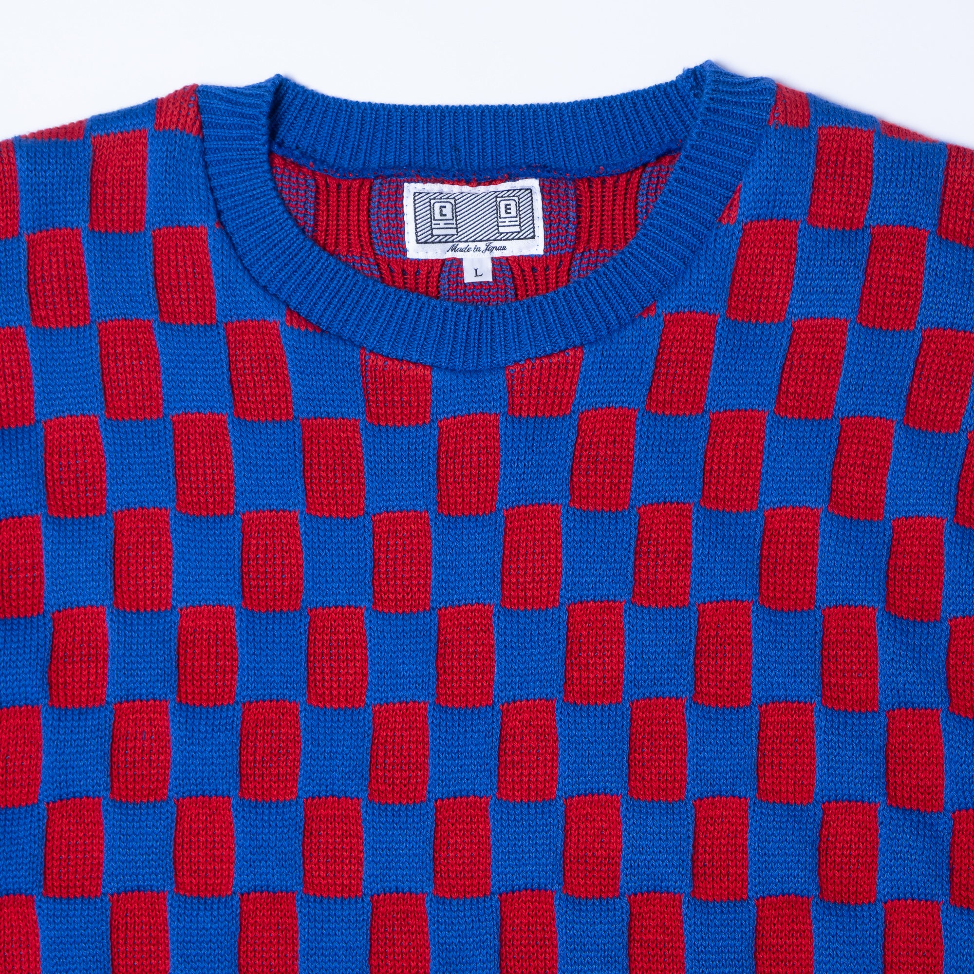 Cav Empt Rectangular Block Knit Sweater - Blue - Image 2